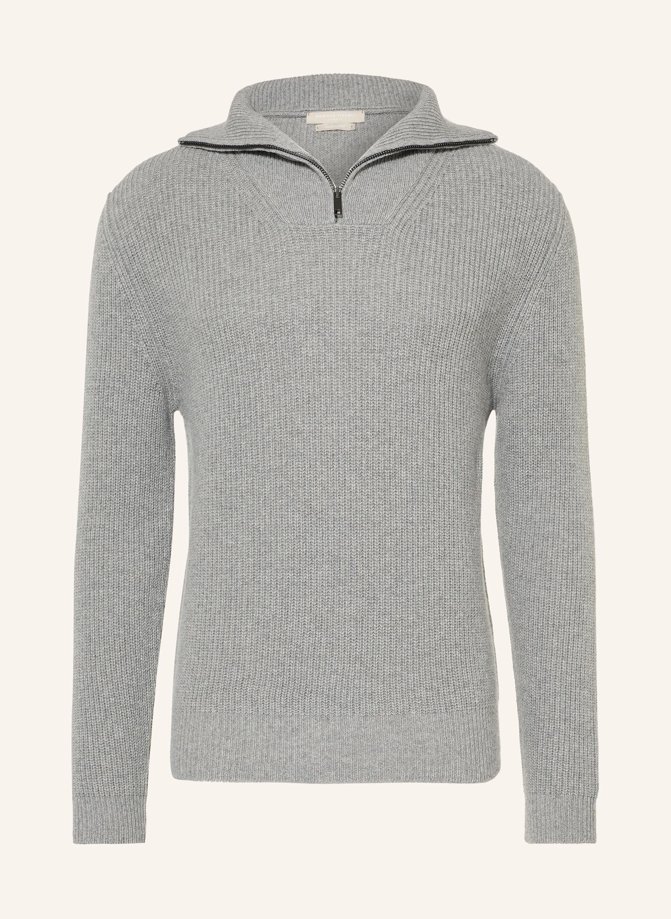 DANIELE FIESOLI Cashmere half-zip sweater in gray