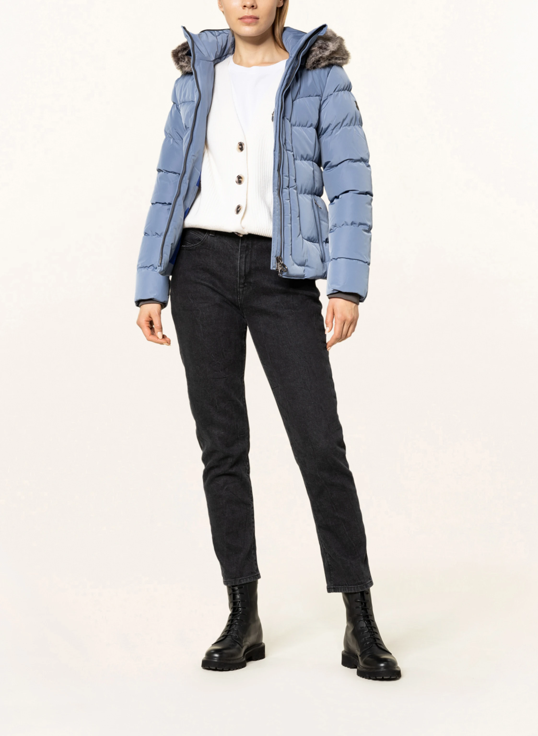 WELLENSTEYN ASTORIA SHORT quilted jacket with detachable faux fur