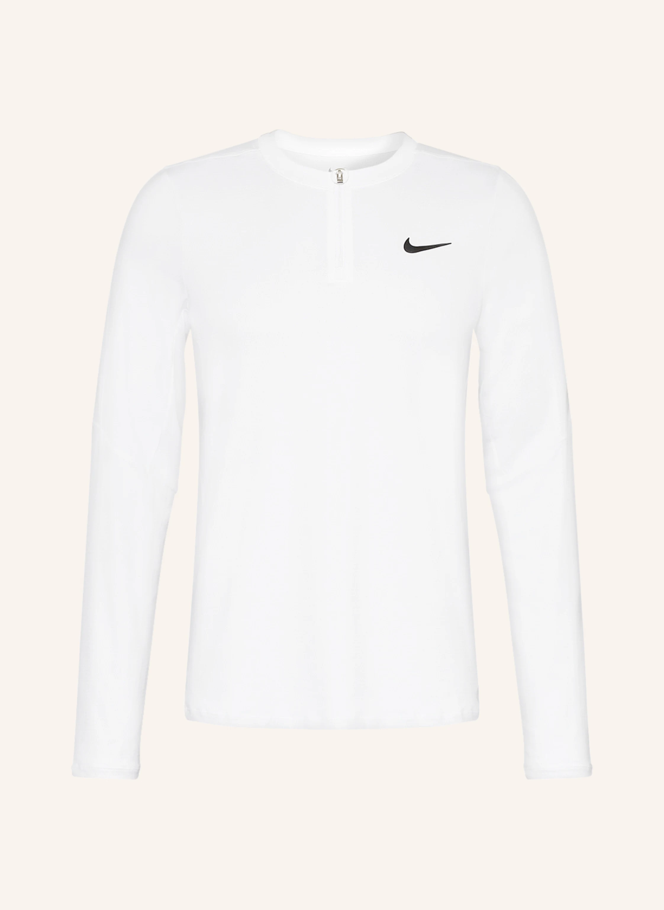 Nike Long sleeve shirt COURT DRI-FIT ADVANTAGE in mesh in white/ black - Main Image