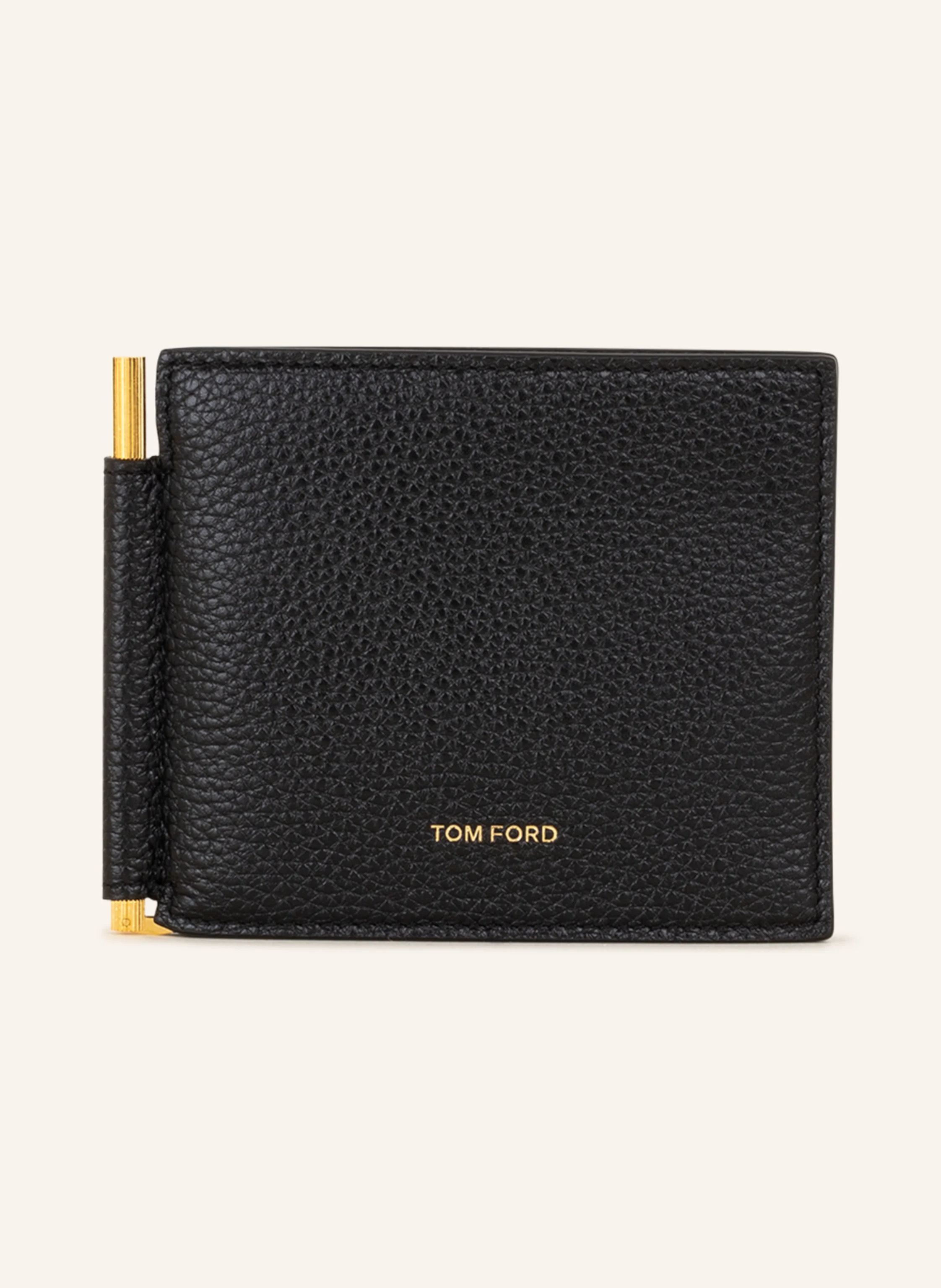 【関税＆送料込み】Tom Ford Black Bi-Fold Wallet With Gold- Tom Ford Black Bi-Fold Wallet With Gold-Colored Embossed