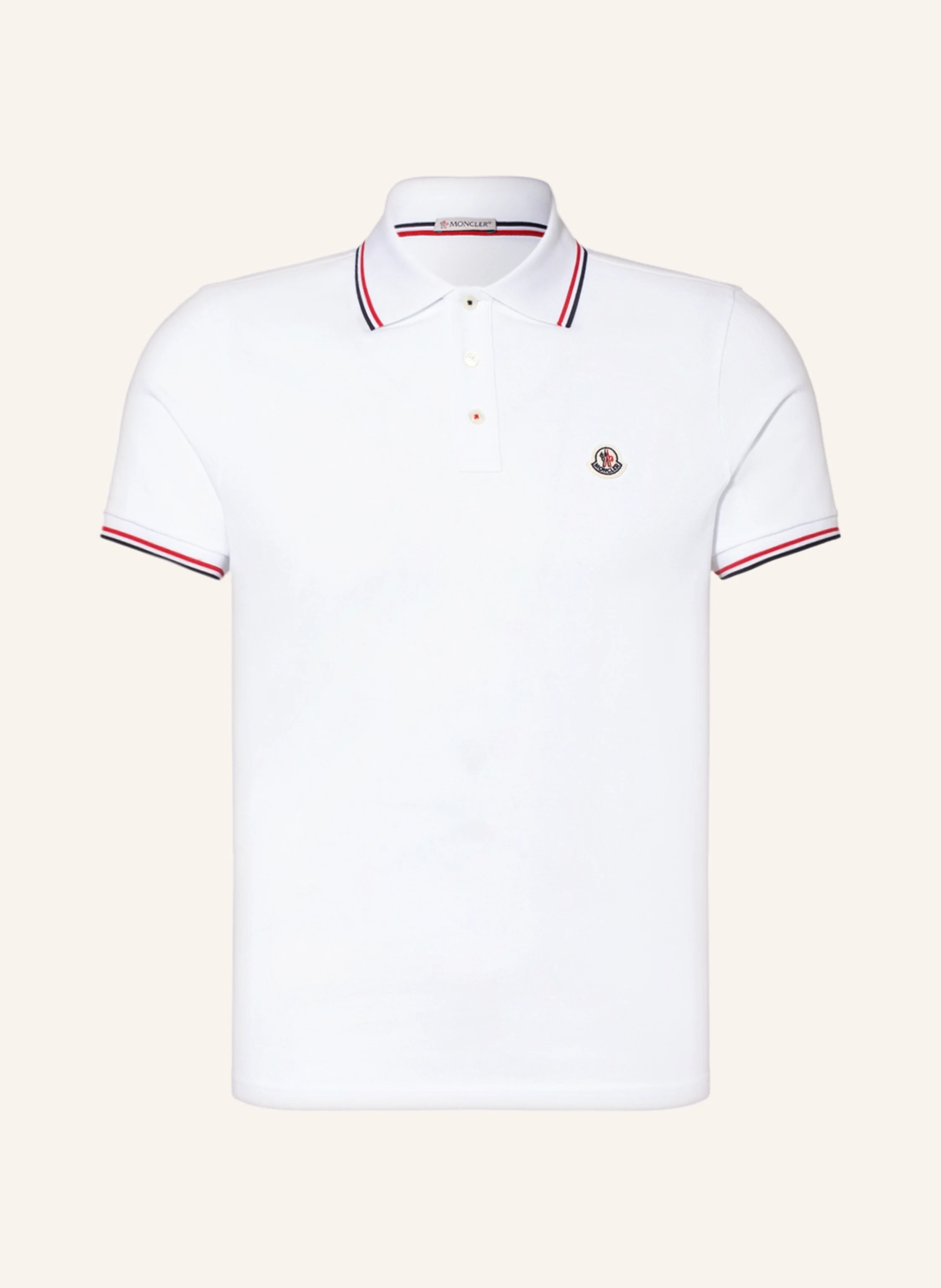 MONCLER Piqué polo shirt in white
