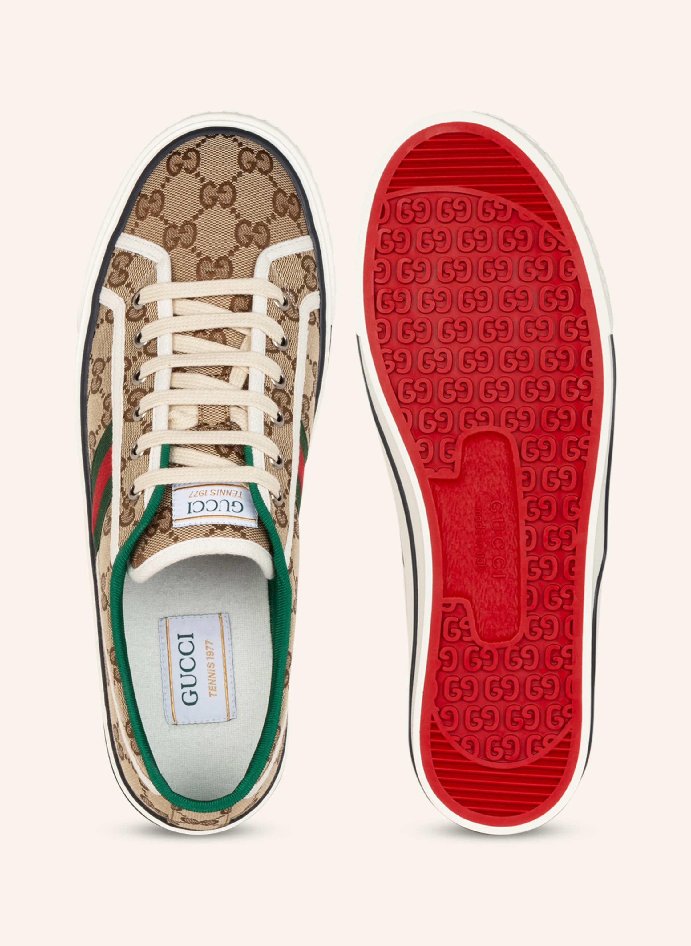 GUCCI Sneakersy GG TENNIS 1977 kolor 9766 beige eb/m.whi/vrv