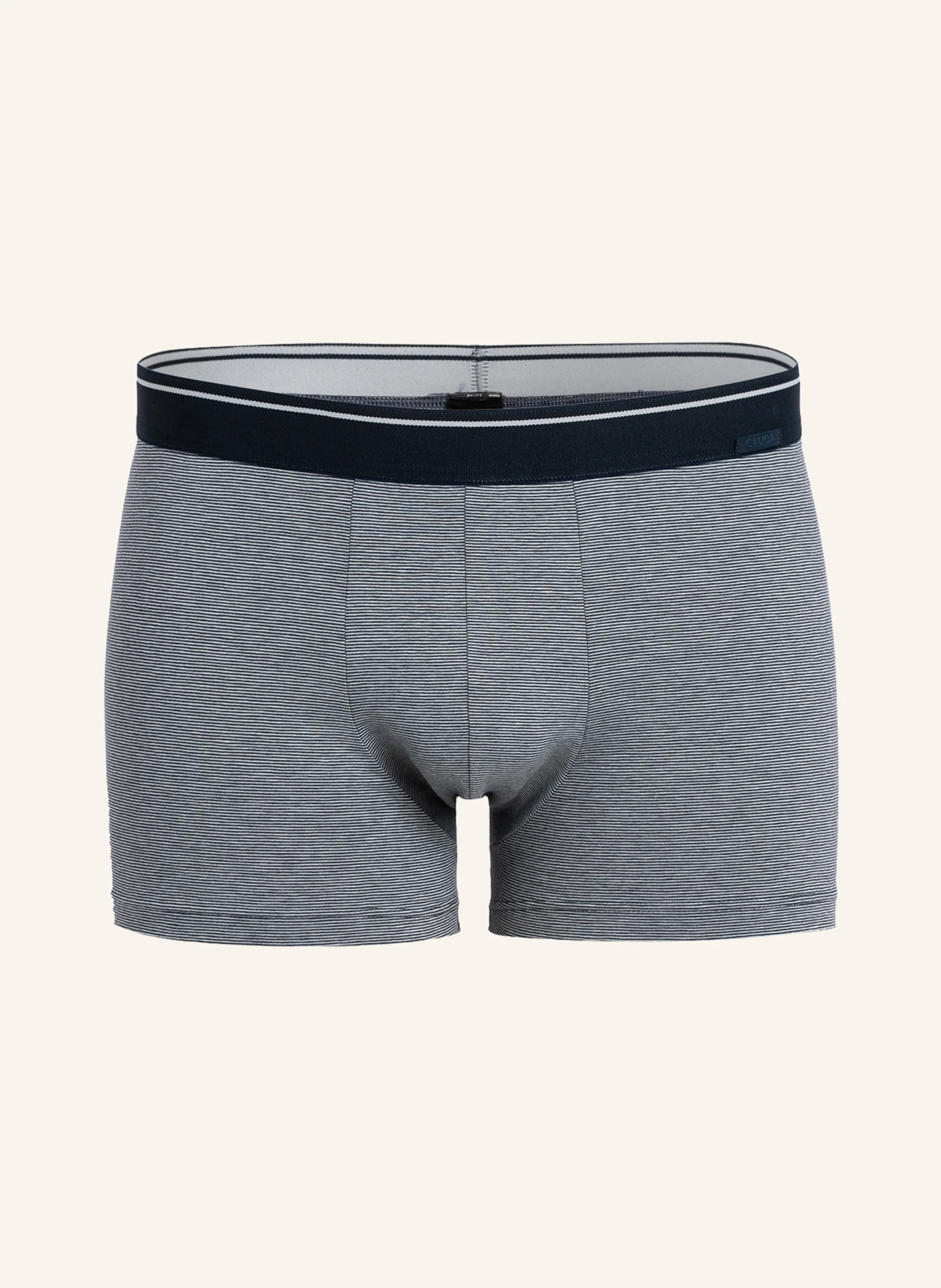 CALIDA Boxer shorts COTTON STRETCH in gray/dark blue striped