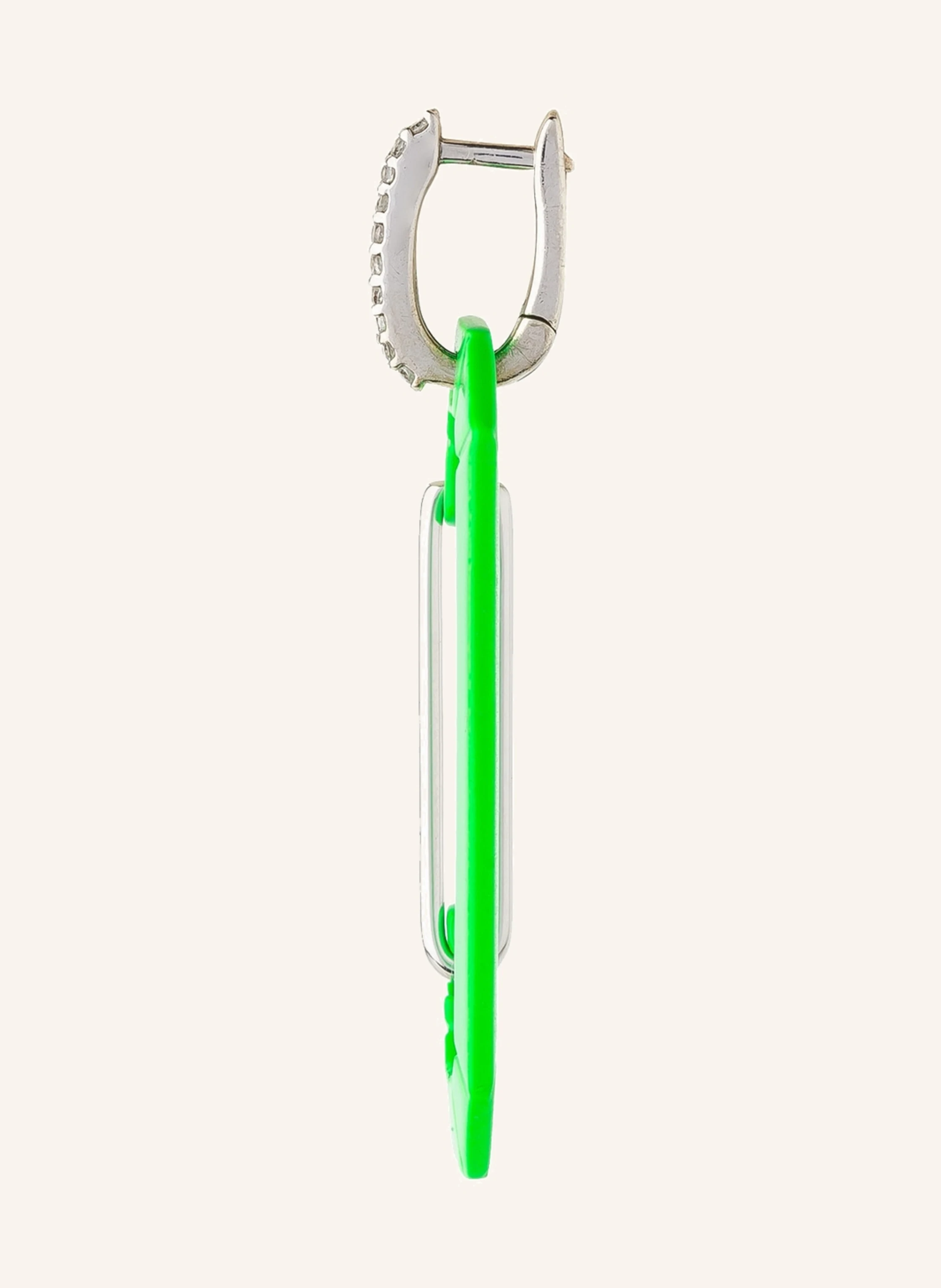EÉRA Örhänge CHIARA BIG med diamanter: SILVER / NEONGRÖN