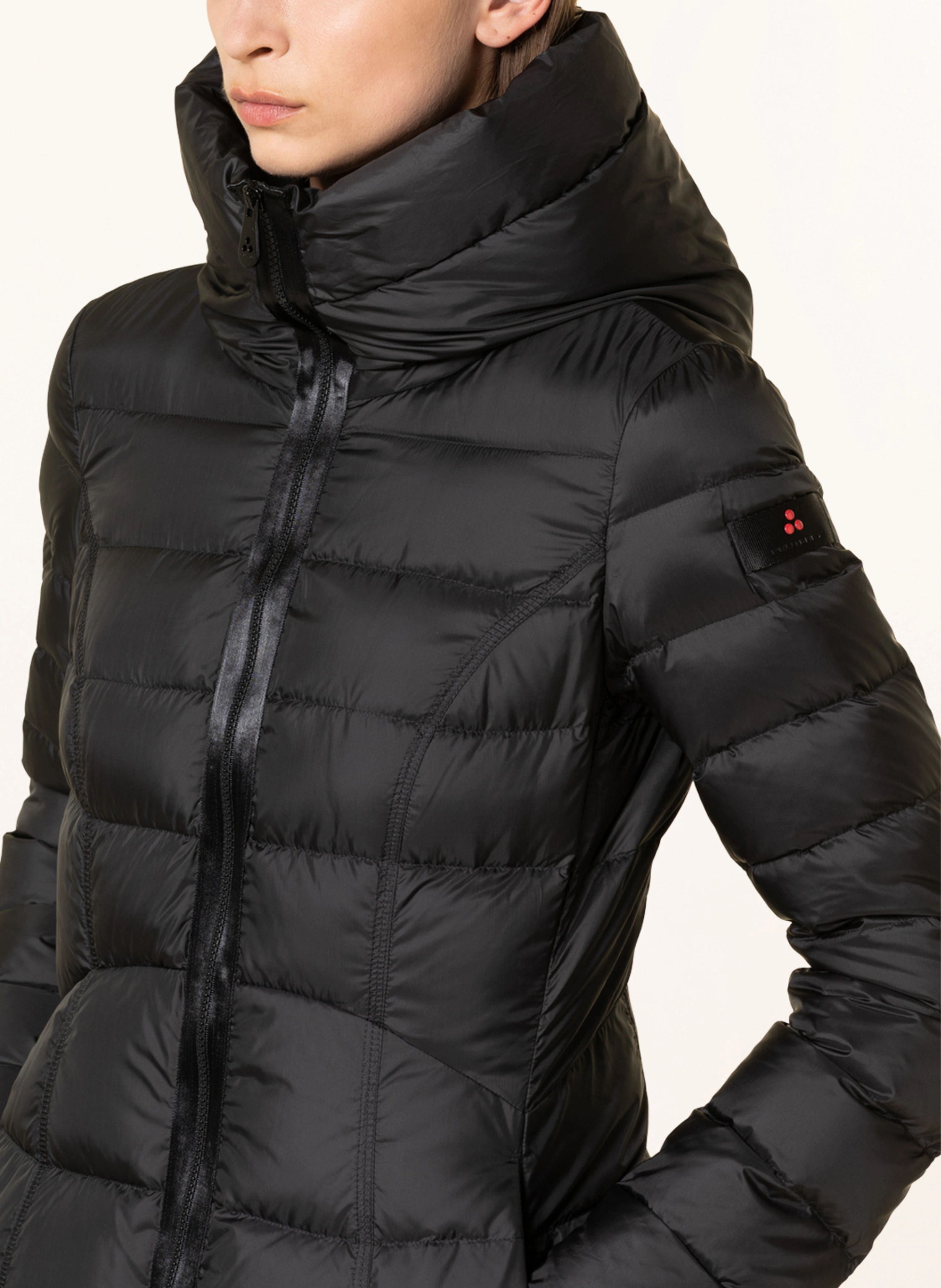 コート PEUTEREY Woman Coat Black PED529899011856 NER Slim jacket with fur, color Forest Green | Peuterey
