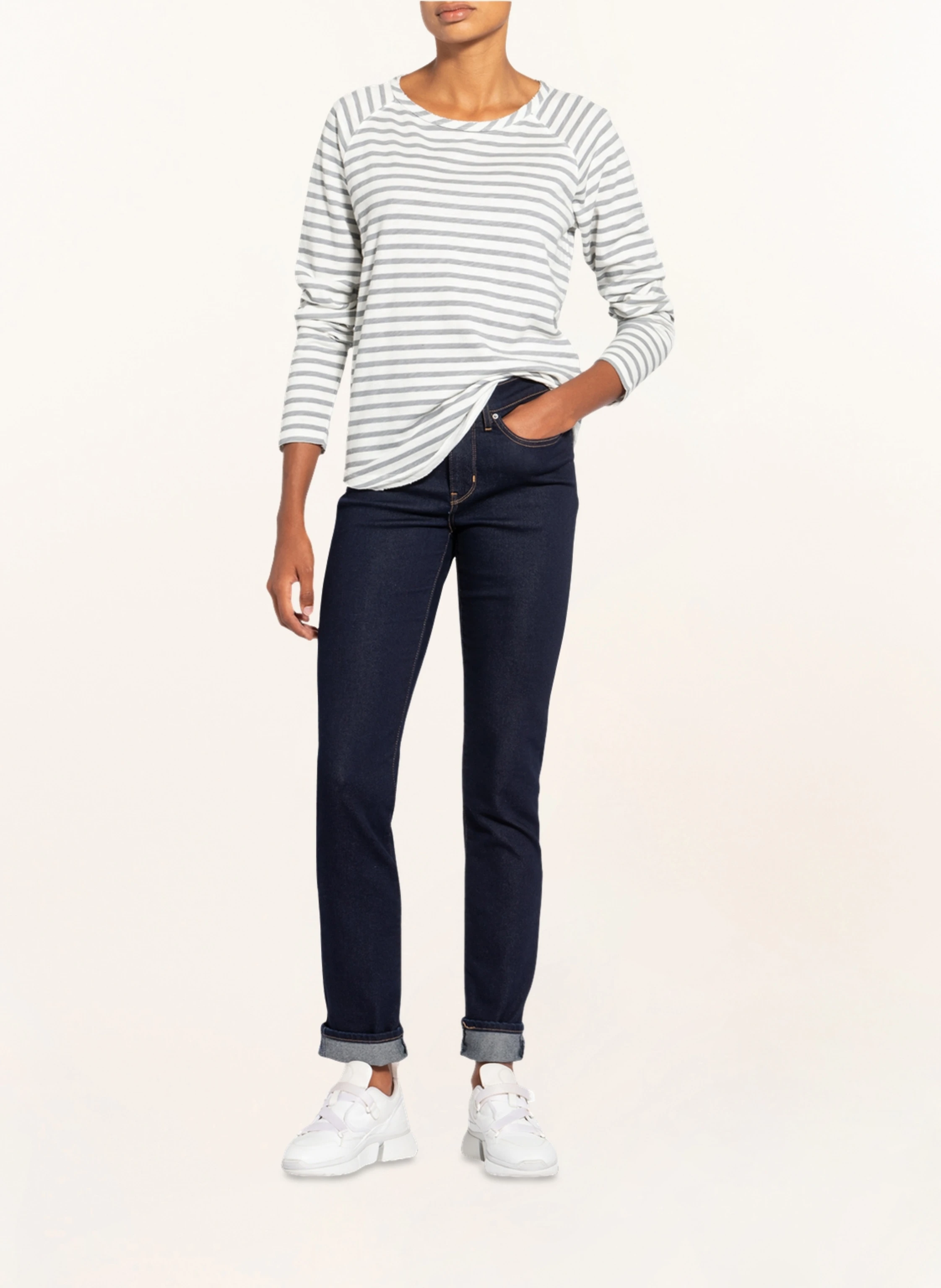 Smith & Soul Long sleeve shirt: WHITE / GRAY