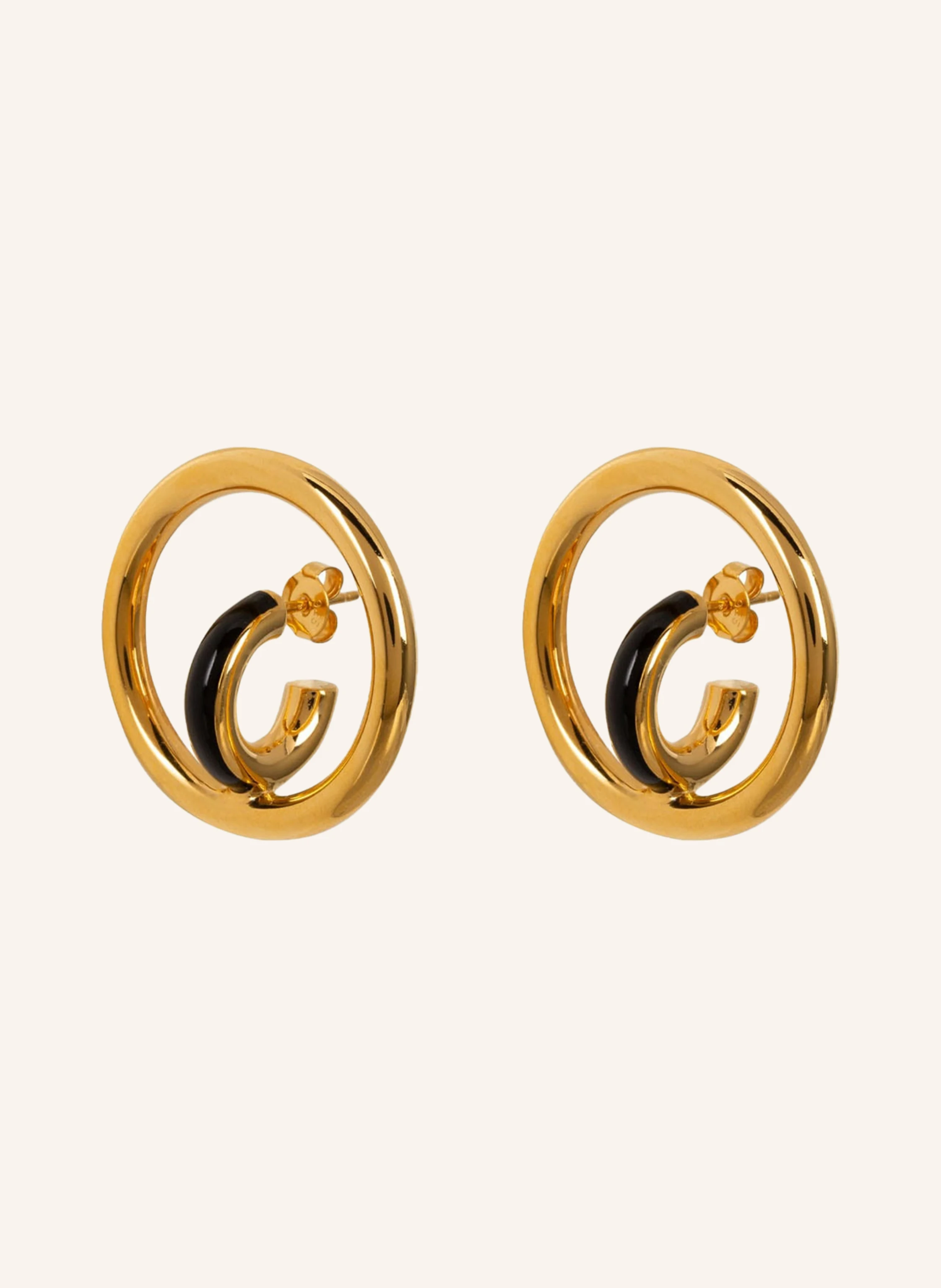 Charlotte CHESNAIS Stud earrings SATURN BLOW in gold/ black