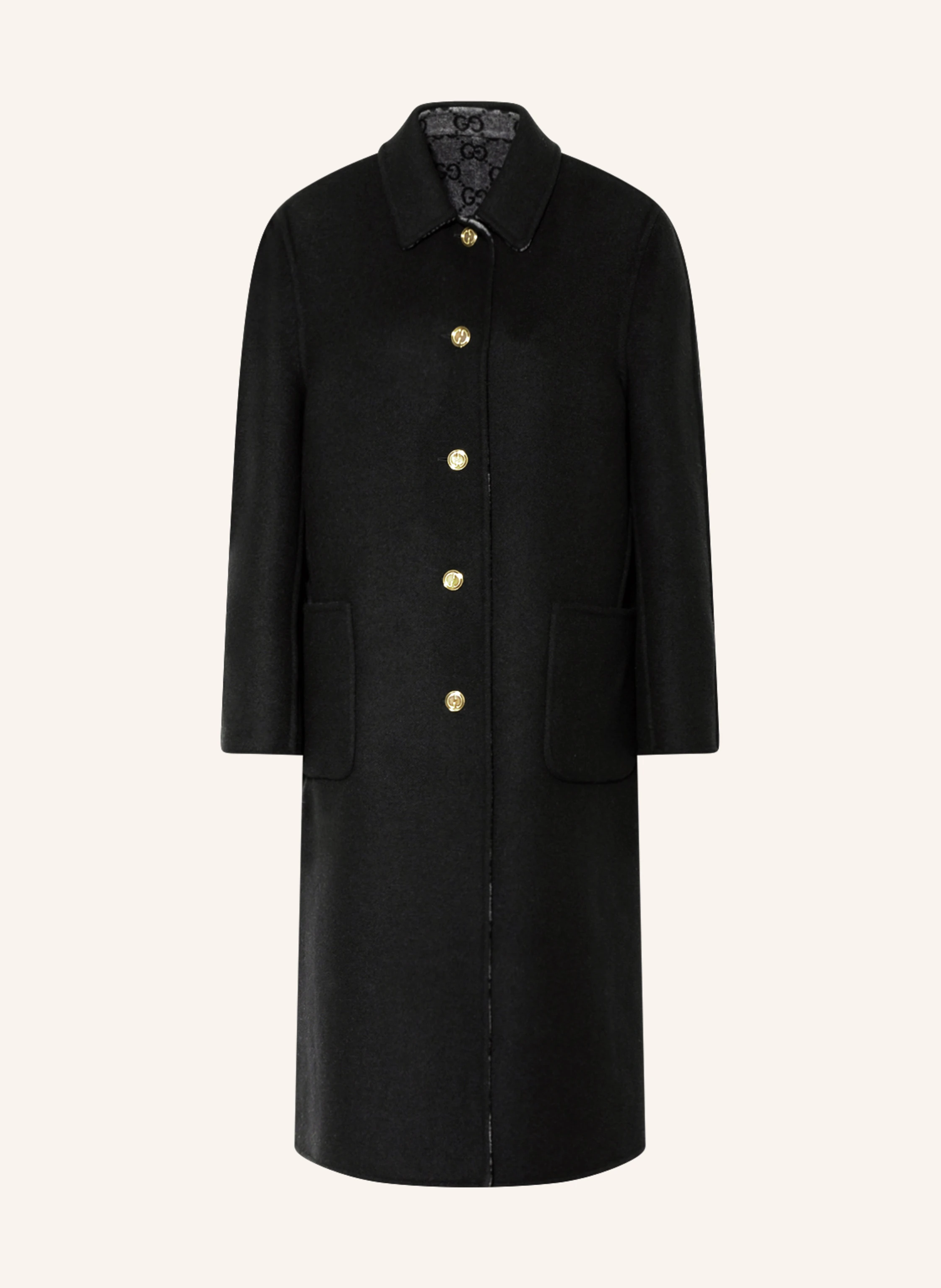 GUCCI Reversible wool coat in 1189 black/grey GUCCI Reversible wool coat in 1189 black/grey