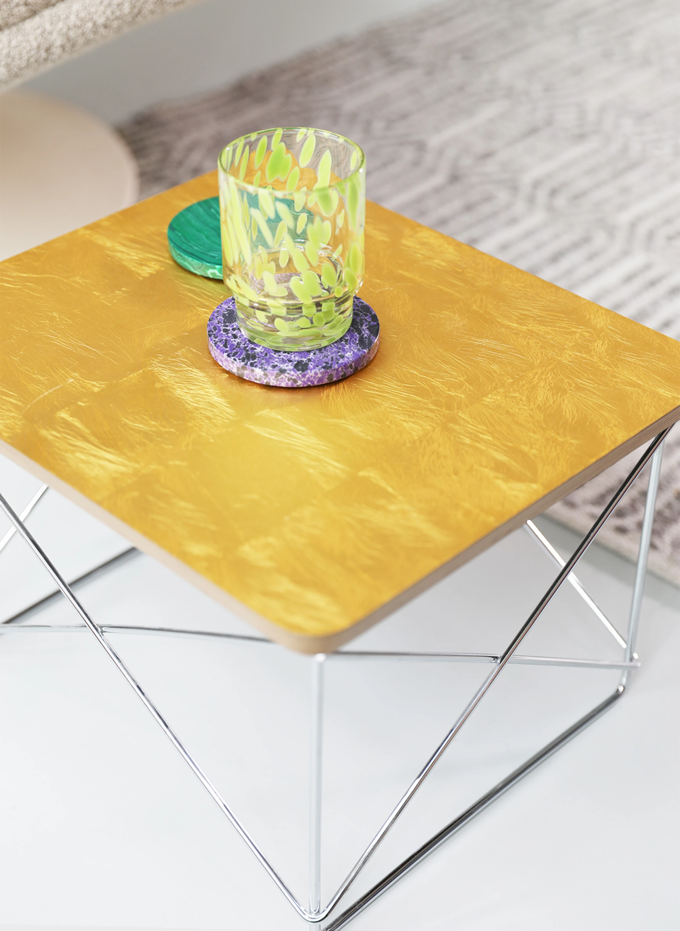 &k amsterdam Set of drinking glasses TORTOISE in light green