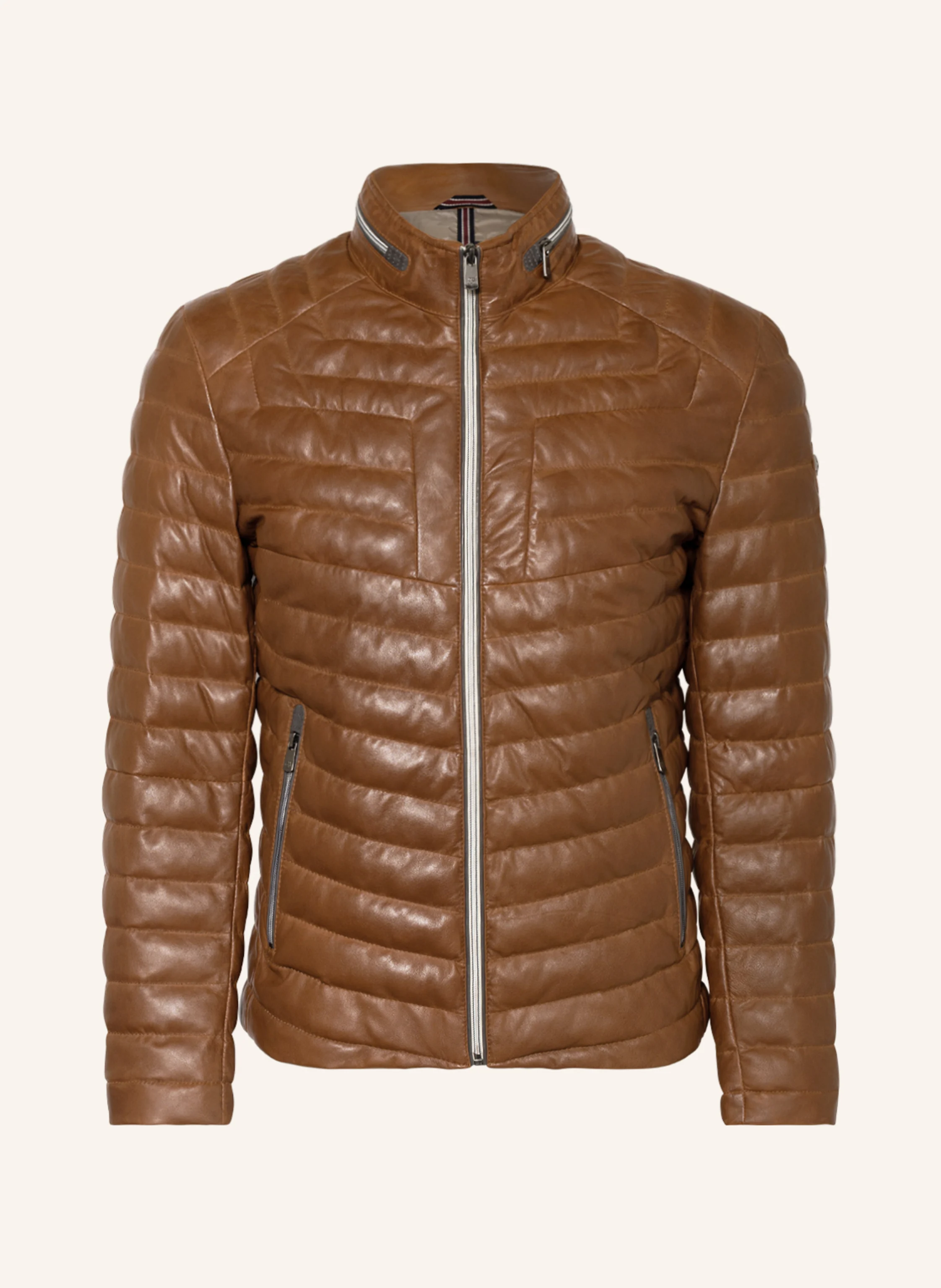 Zalando Milestone Damen Lederjacke Schwarz Orange Leichte Damen