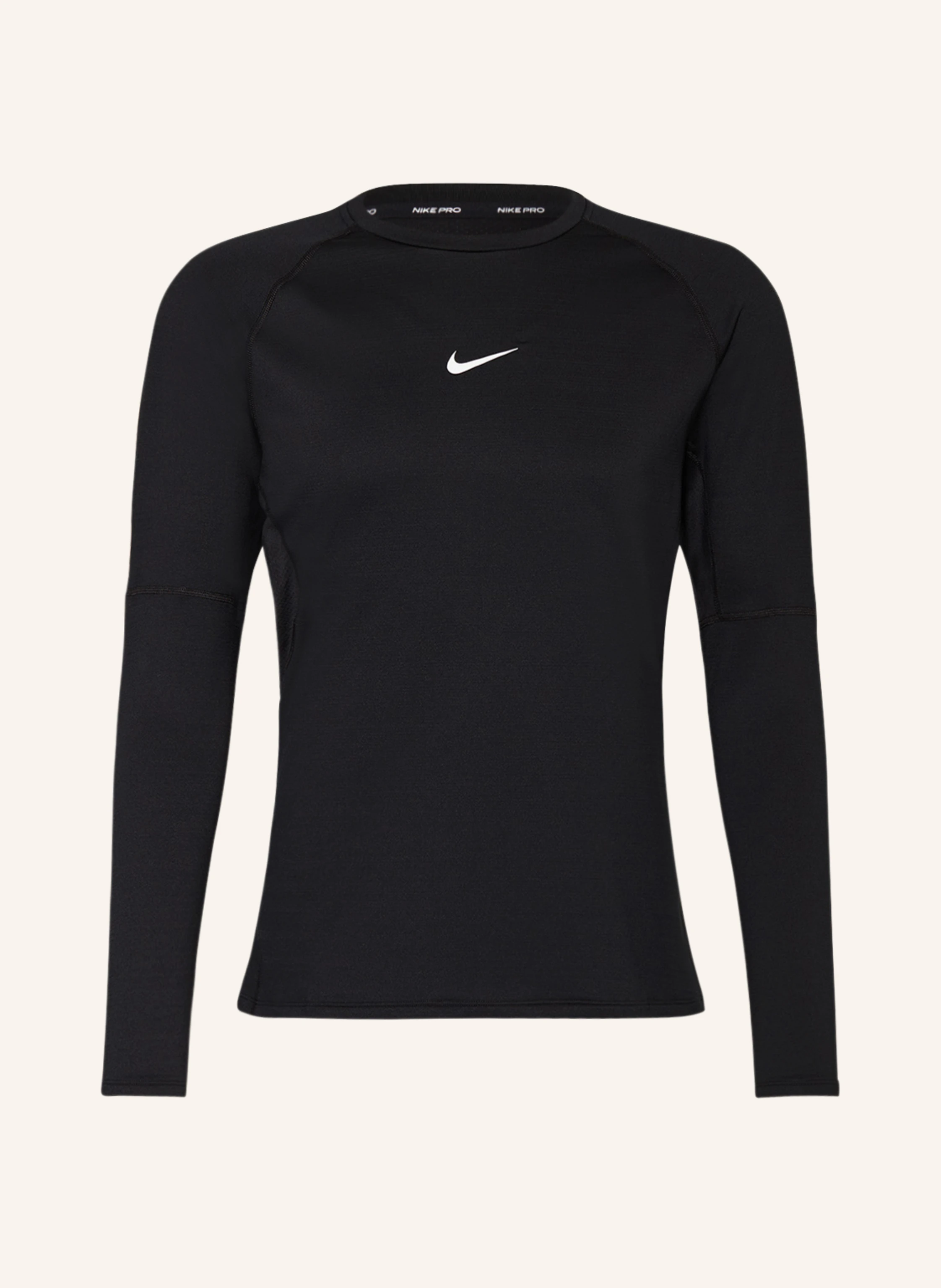 Nike Long sleeve shirt PRO WARM in black/ white