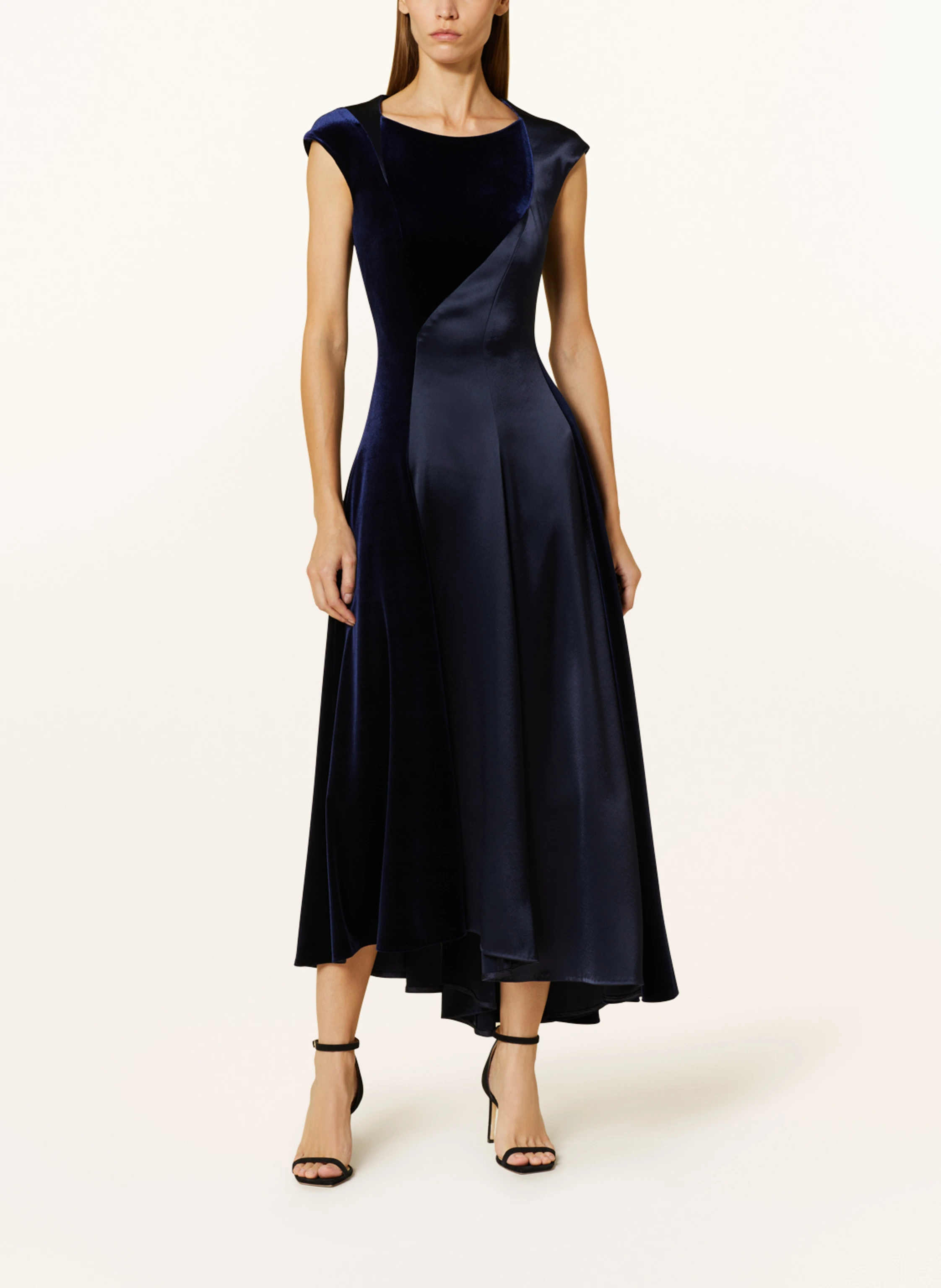 TALBOT RUNHOF Cocktail dress in mixed materials in dark blue