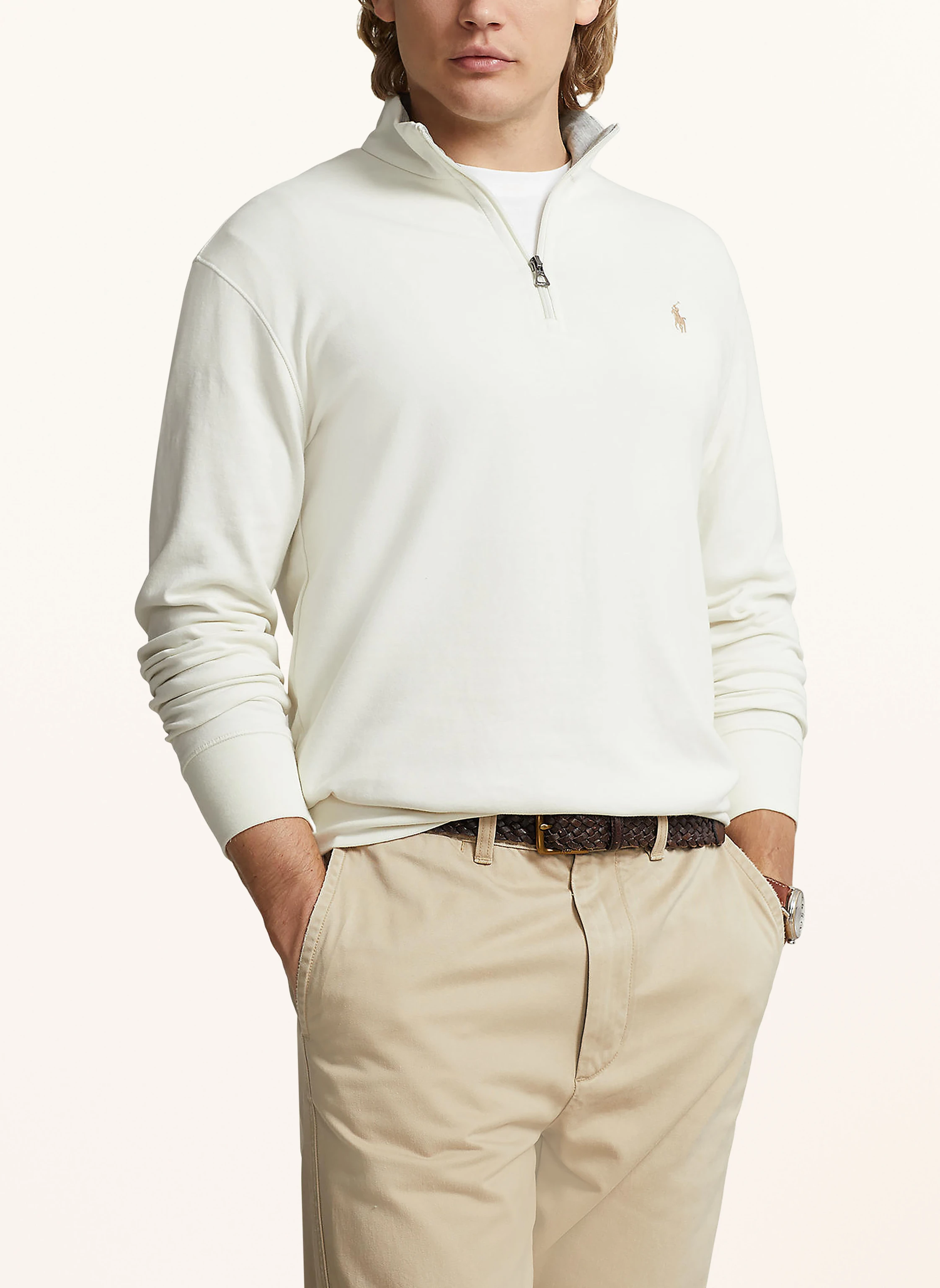 POLO RALPH LAUREN Half-zip sweater in white