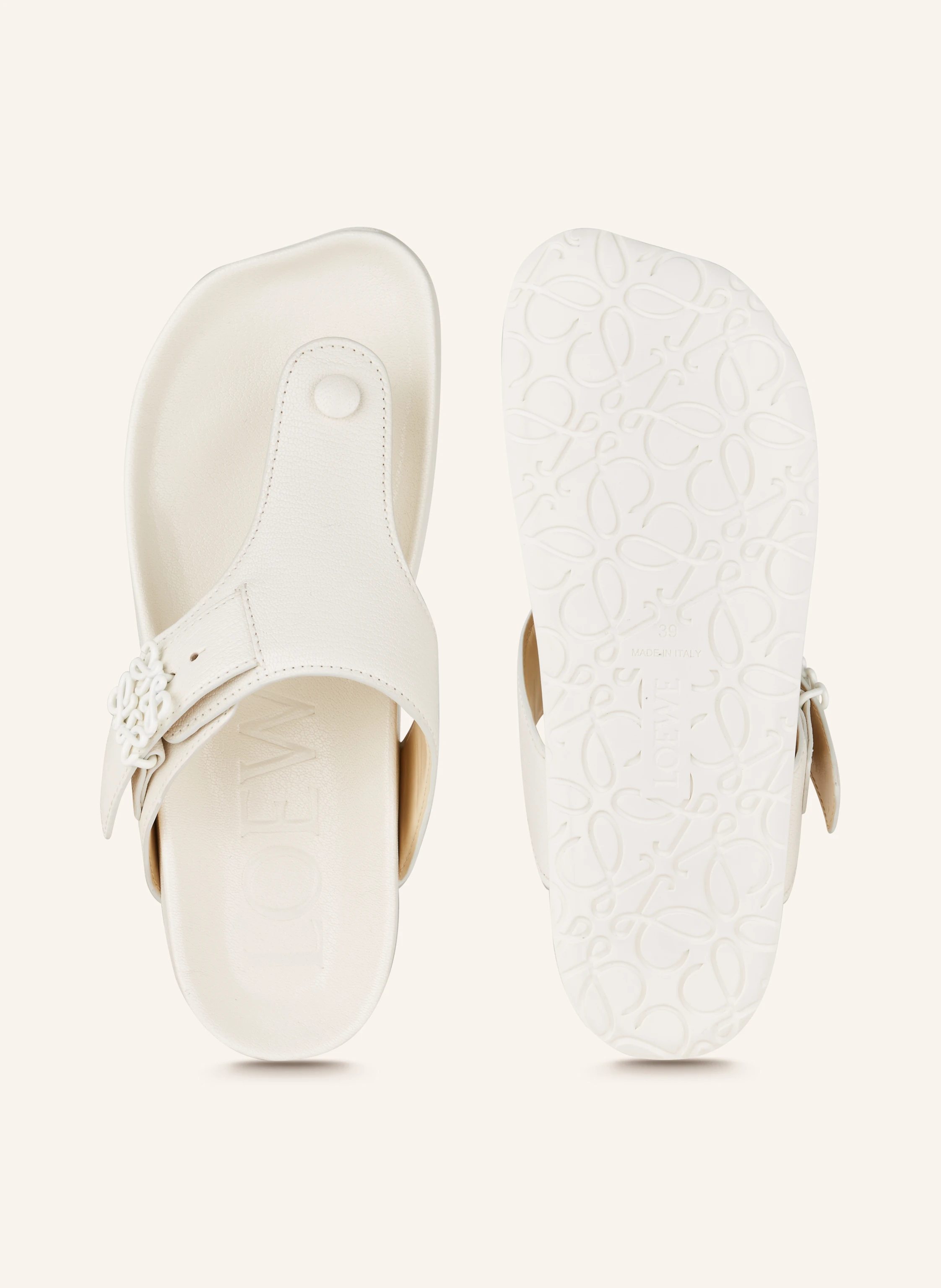 サンダル LOEWE  Flip Flops Men Rubber White LOEWE Flip flops in white