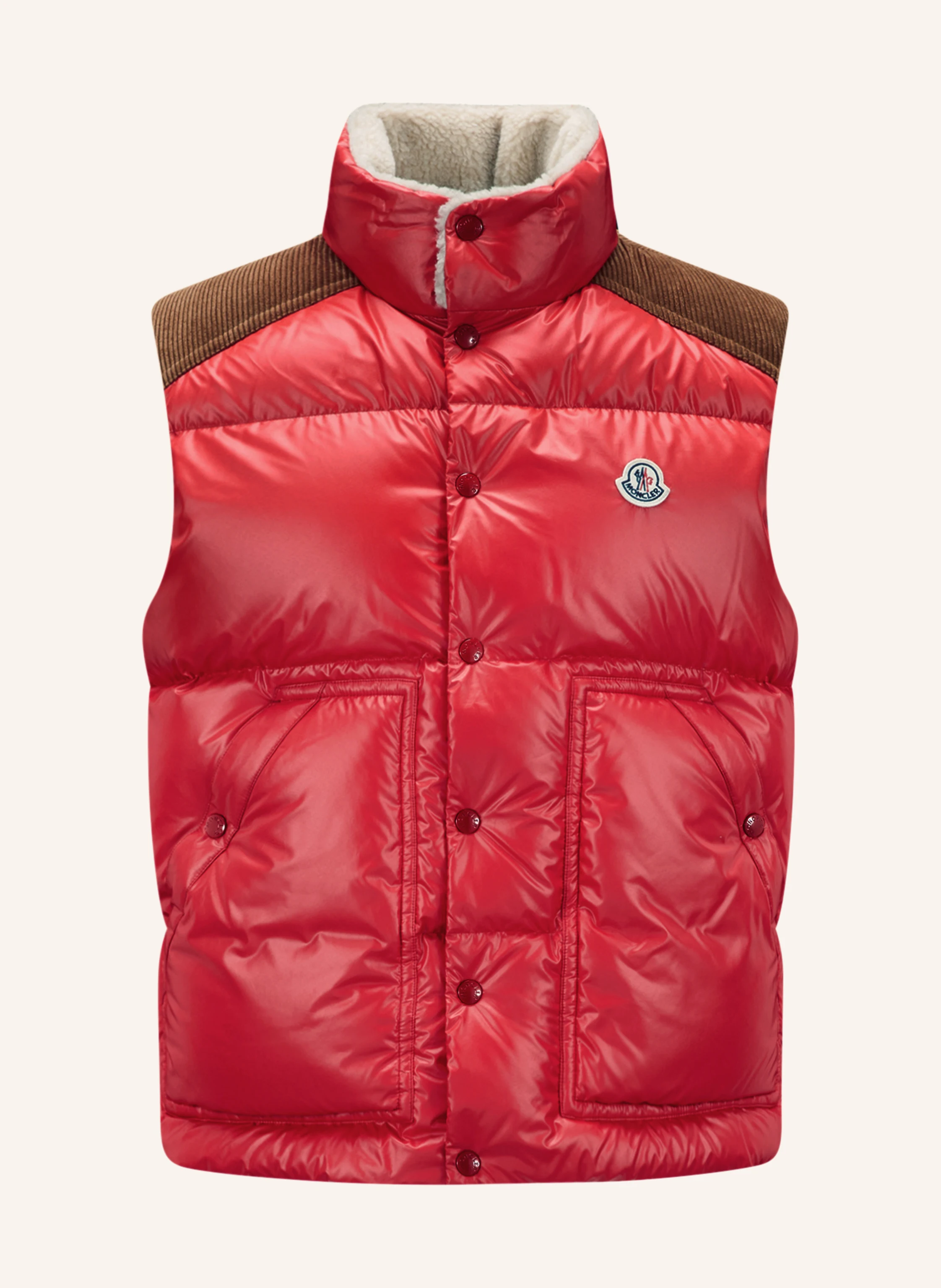 MONCLER Down vest ARDECHE in red/ cognac