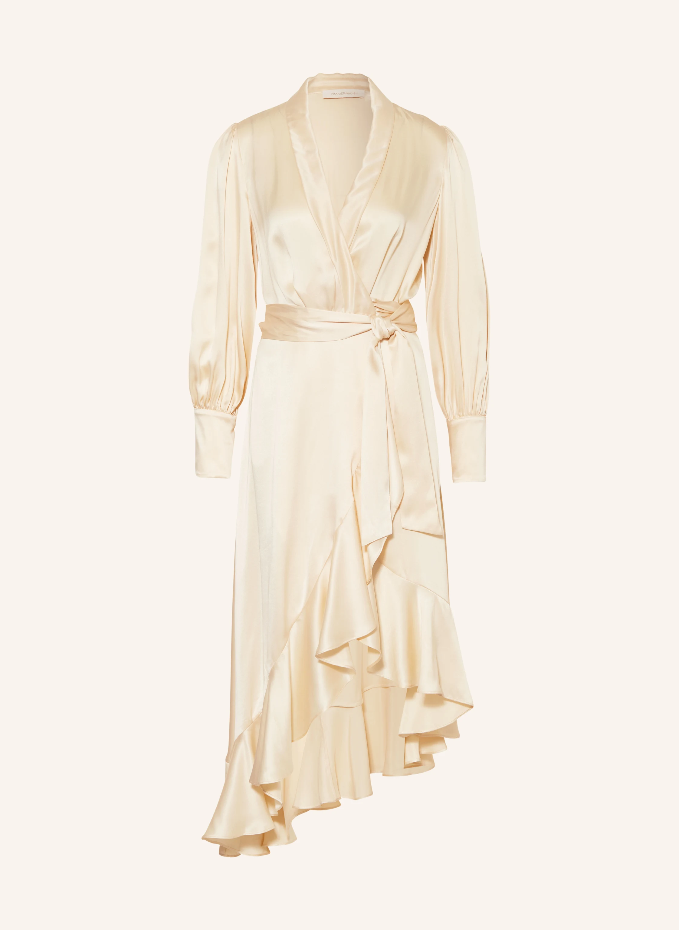 ZIMMERMANN Wrap dress made of silk with frills in cream ZIMMERMANN Wrap dress made of silk with frills in cream