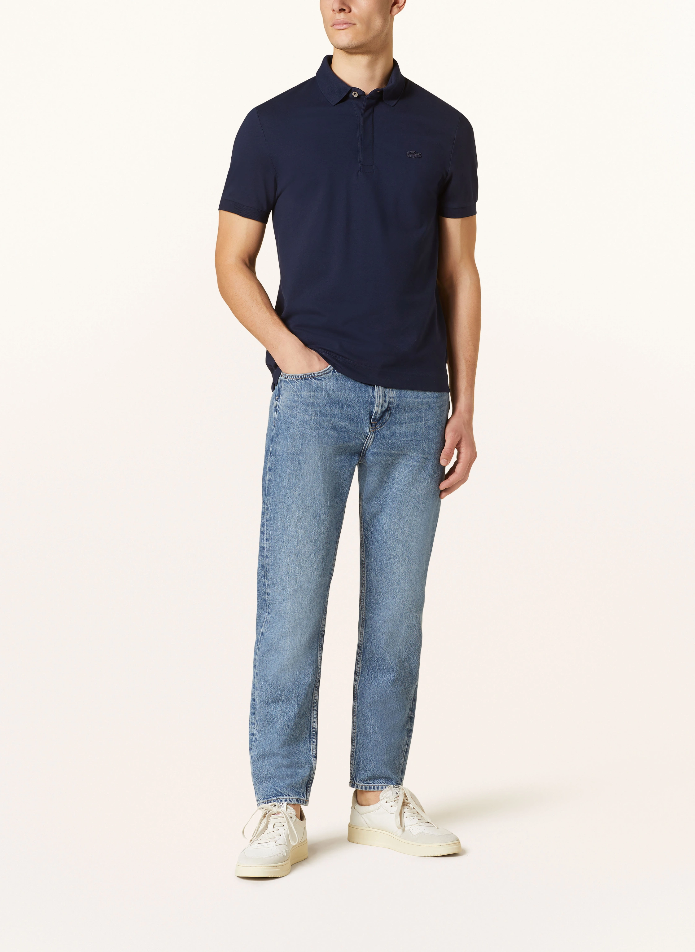 LACOSTE Piqué polo shirt: DARK BLUE
