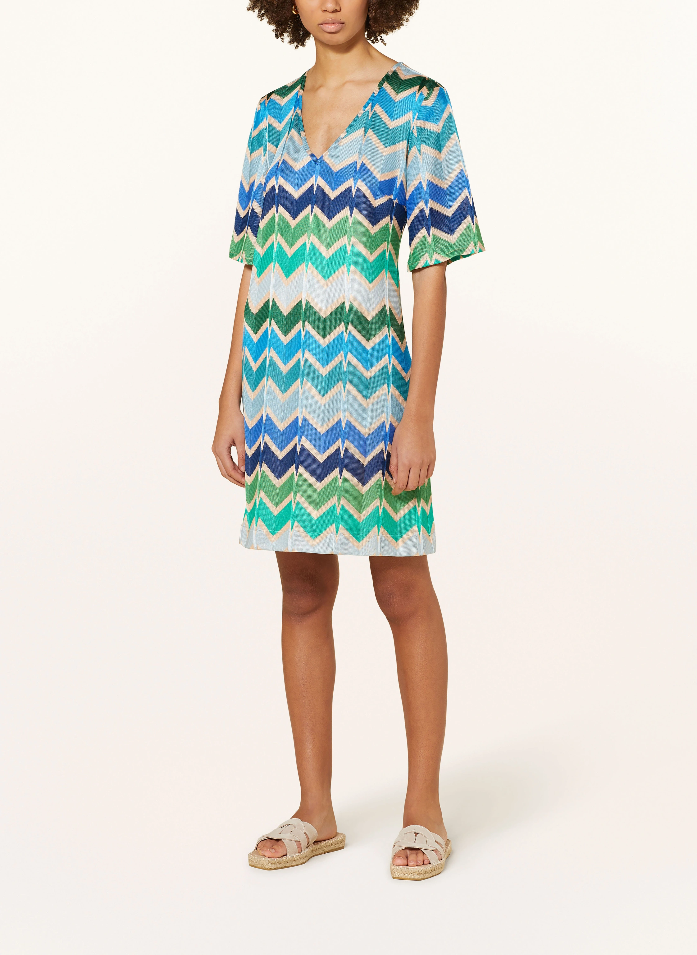 Ana Alcazar robe en bleu/ vert/ bleu clair