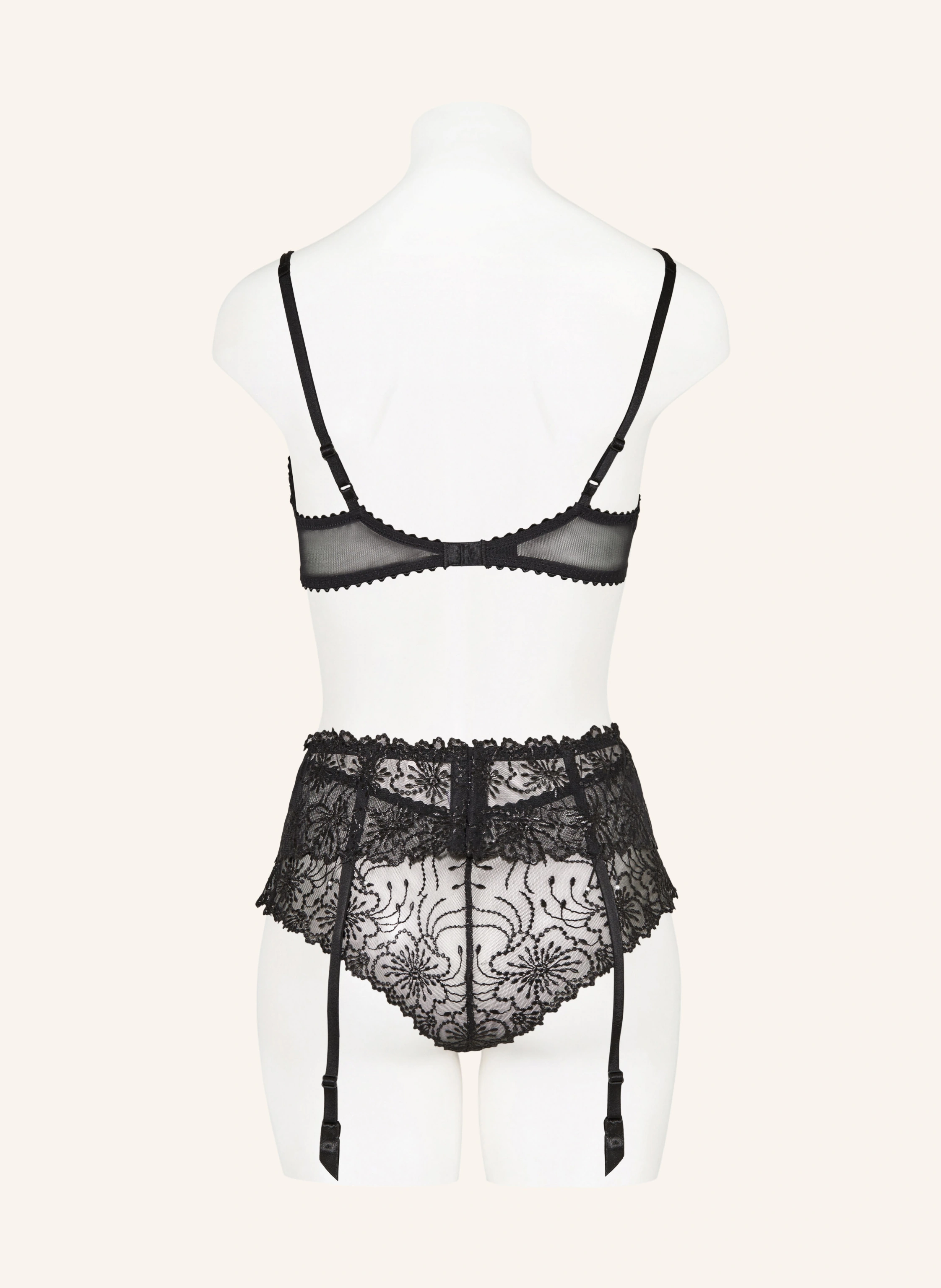 MARIE JO Garter belts JANE with decorative beads in black