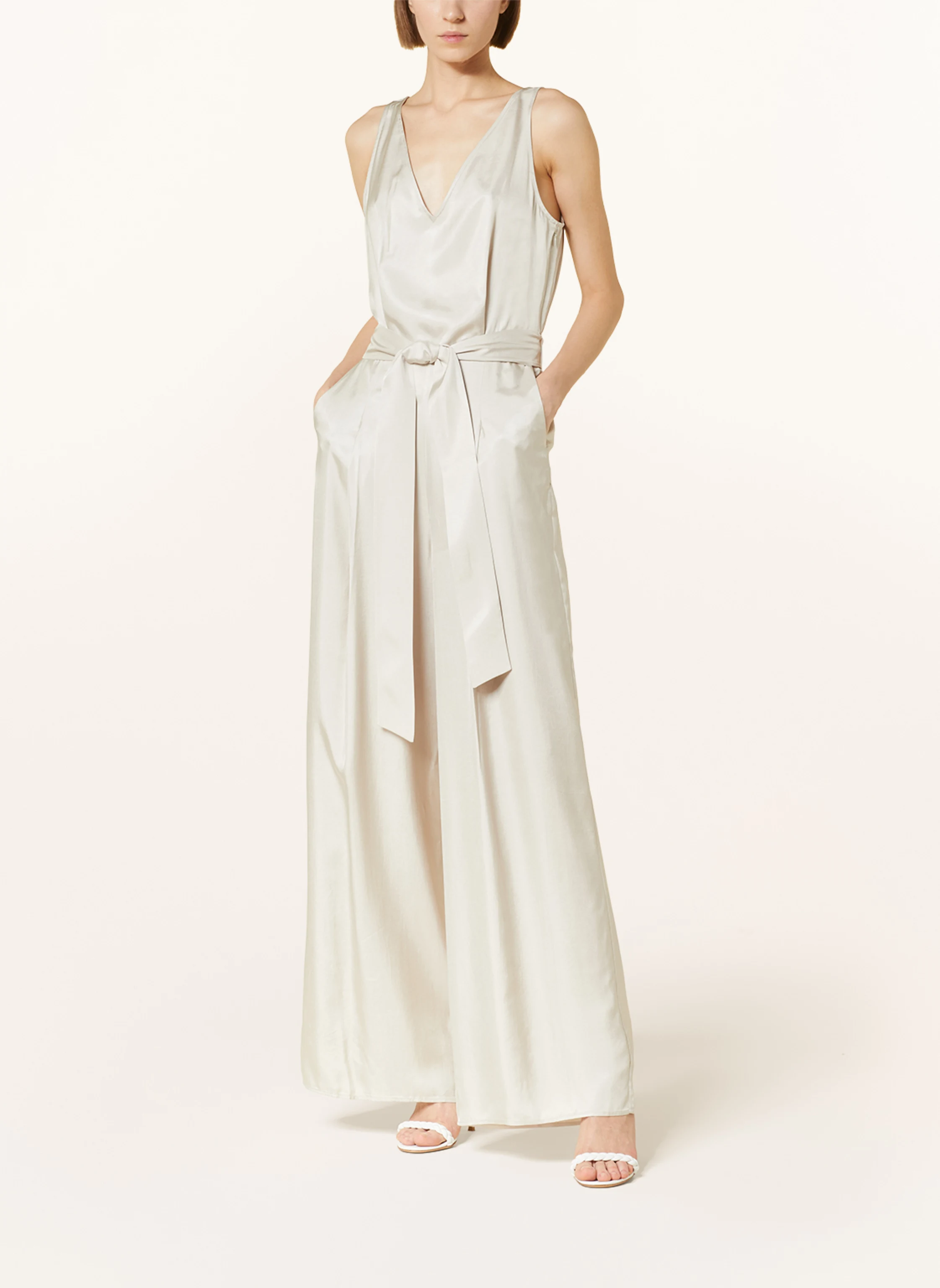 IVY OAK Satin jumpsuit PATRICIA in light brown