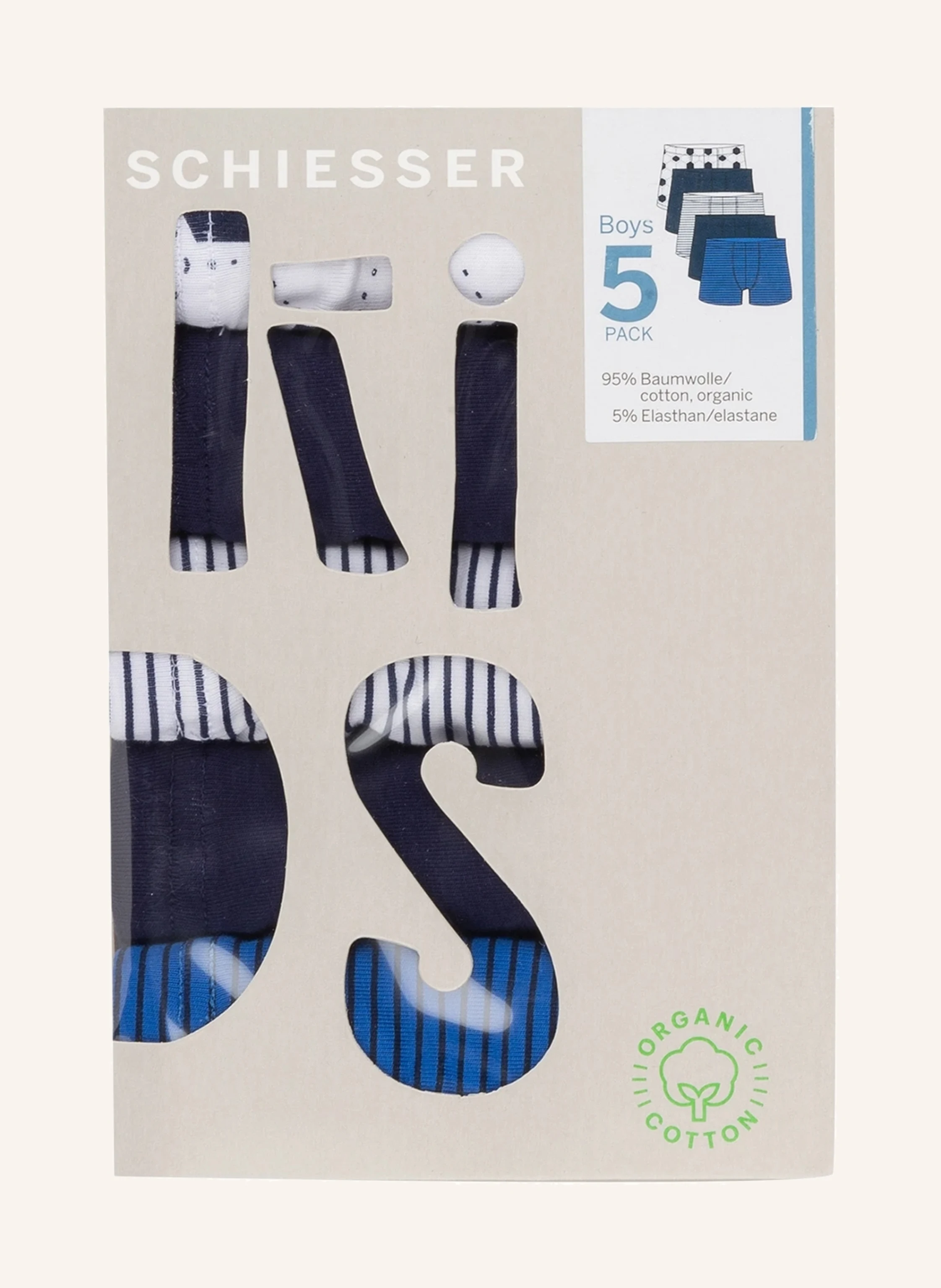 Schiesser Herren Boxershorts 5er Pack – 95% Bio-Baumwolle, Superbequem