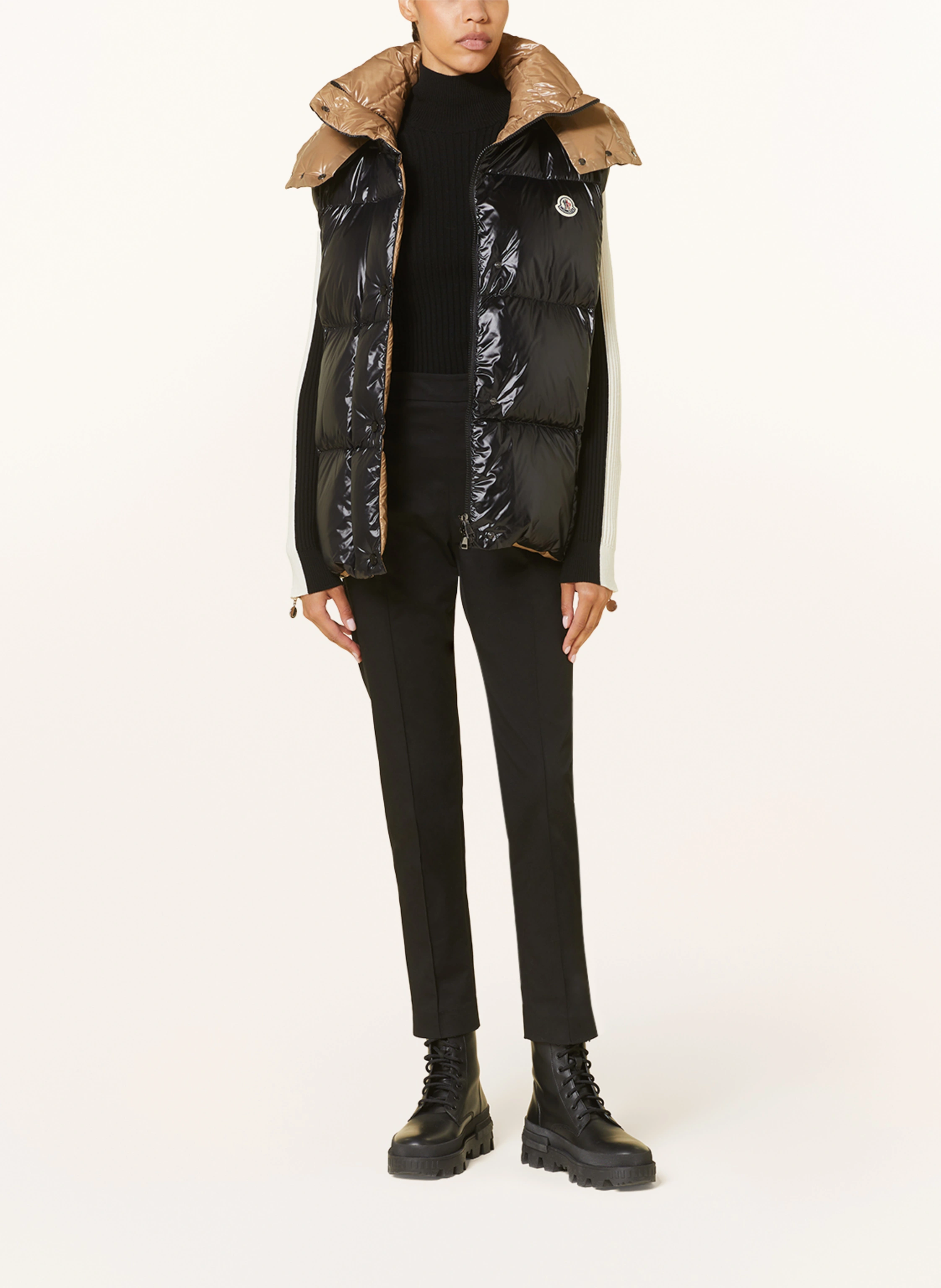 MONCLER Down vest LUZULE with removable hood in black