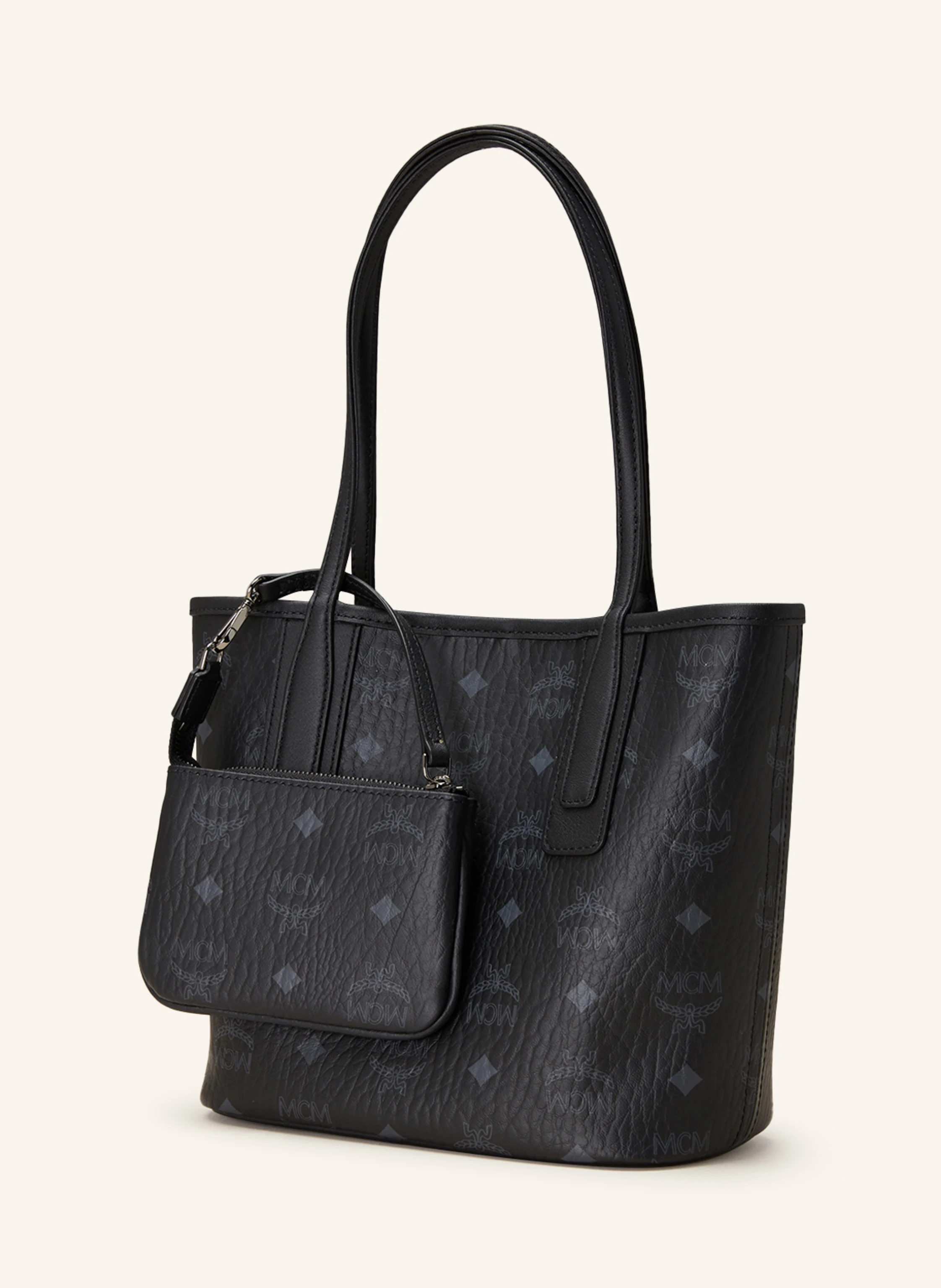 MCM Shopper LIZ MINI zum Wenden in schwarz/ grau