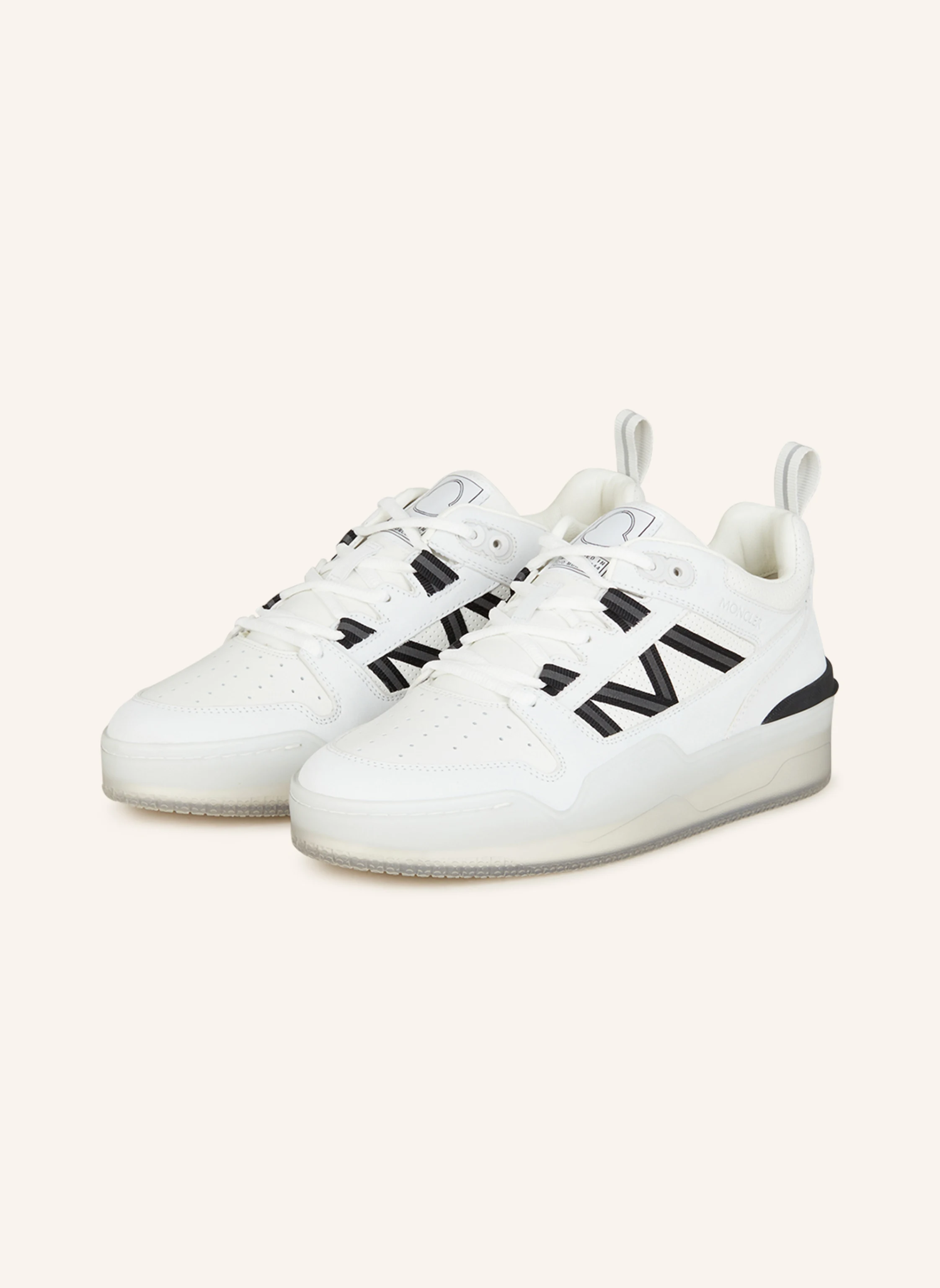 スニーカー MONCLER White fabric and nubuk Pivot sneakers Moncler Pivot low-top sneakers Moncler