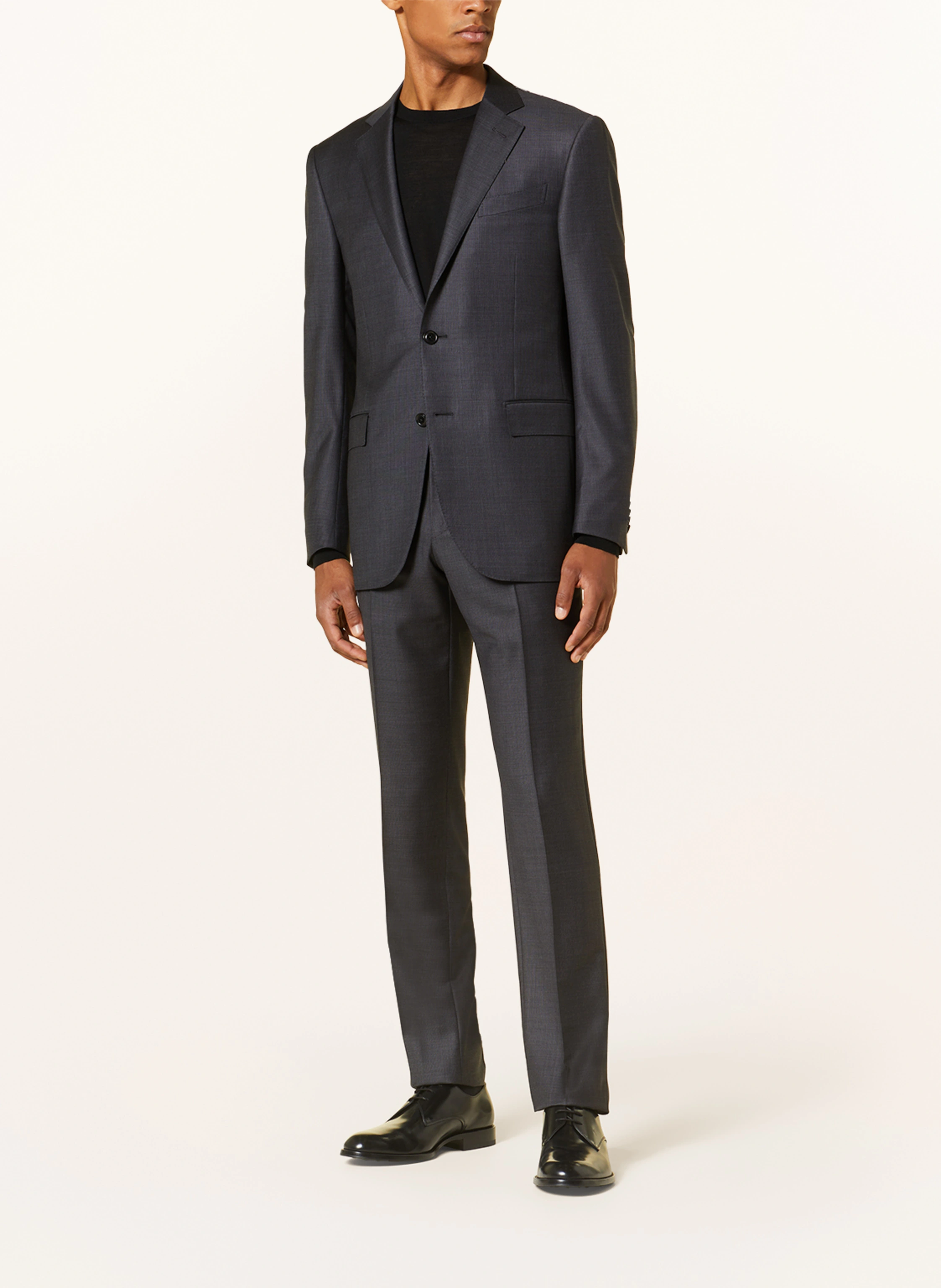 ZEGNA Sacou MILANO Slim Fit: GRI ÎNCHIS