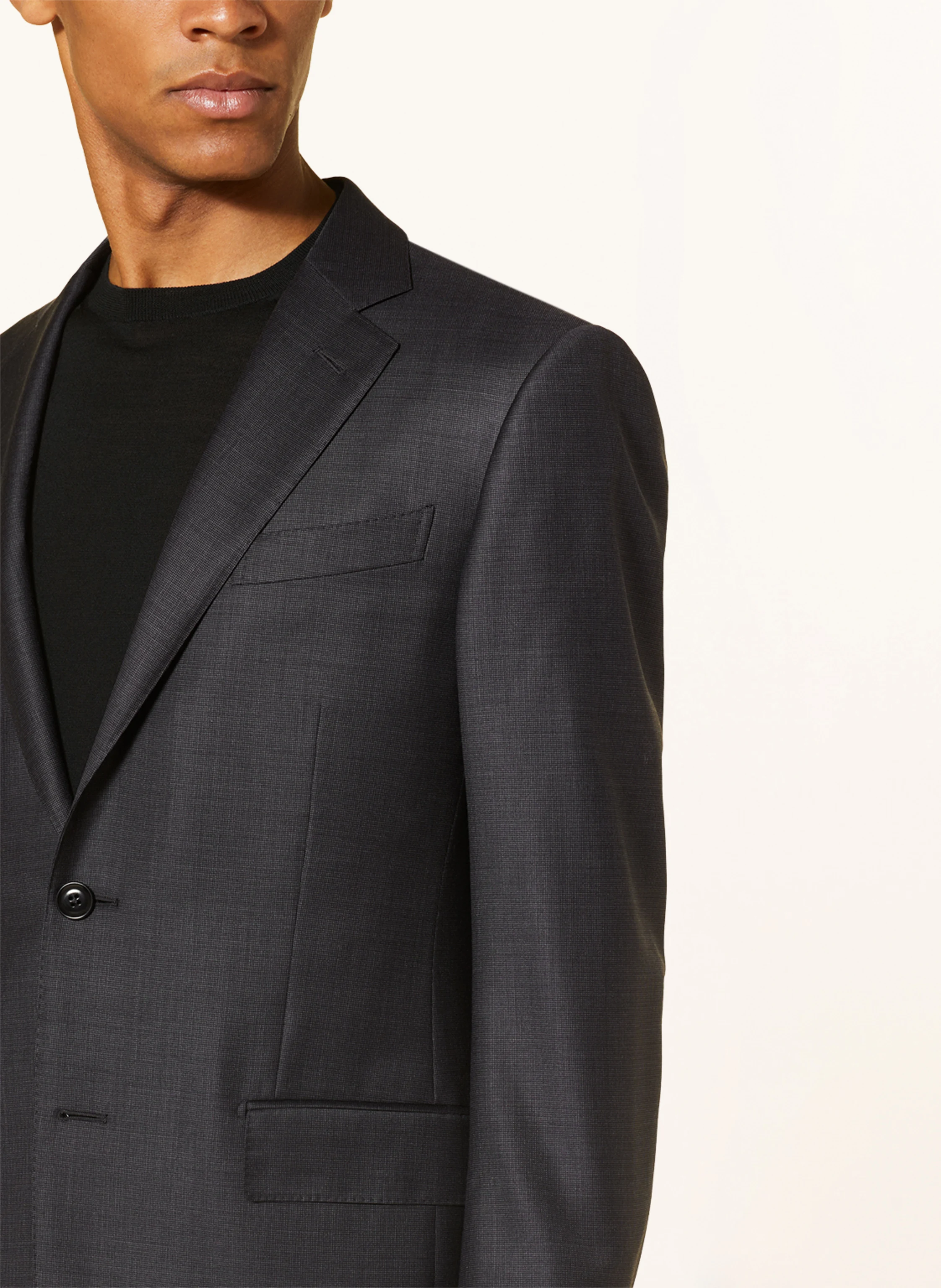 ZEGNA Sacou MILANO Slim Fit: GRI ÎNCHIS
