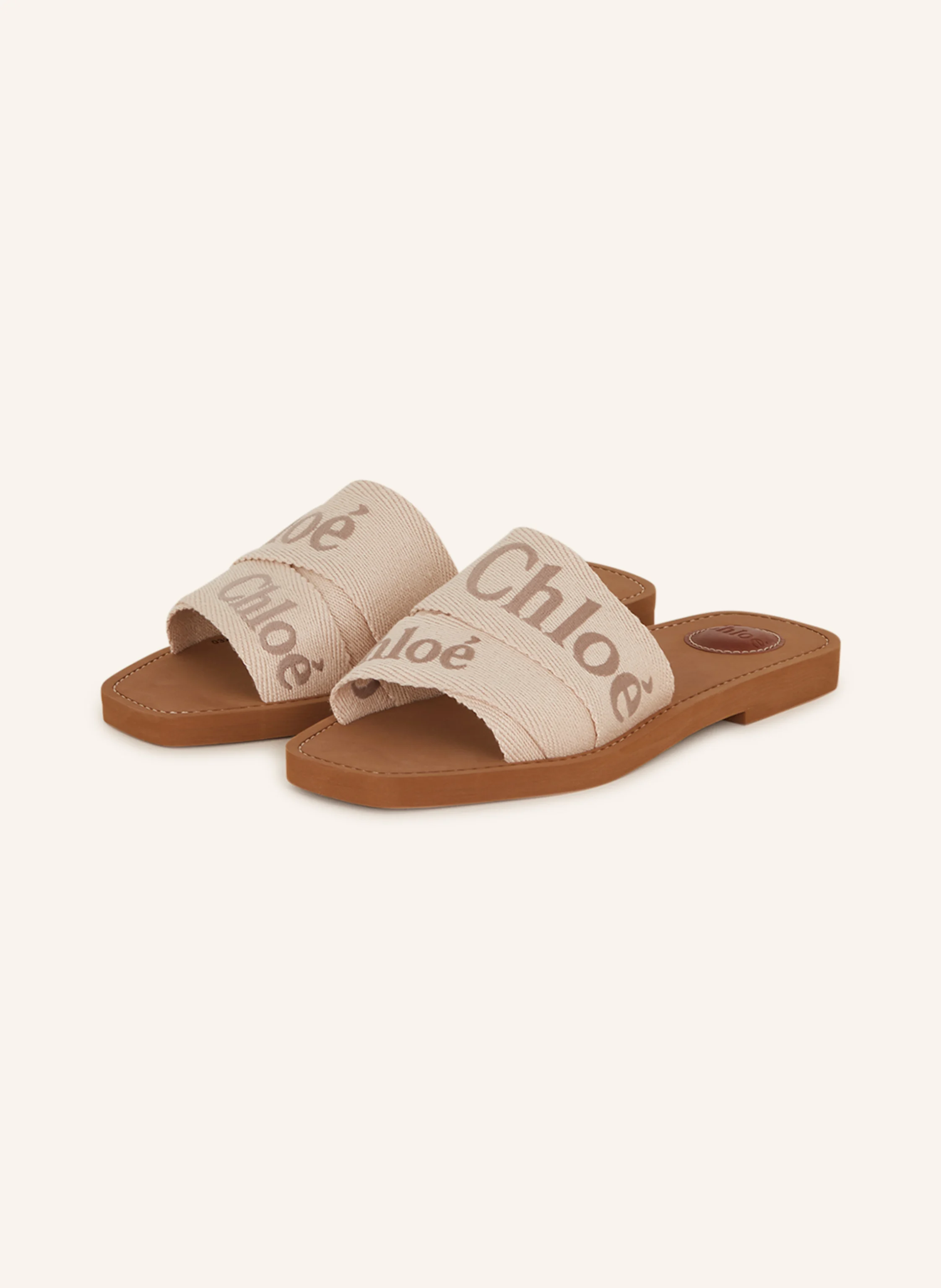 Chloé Slides WOODY in 26y blushy beige