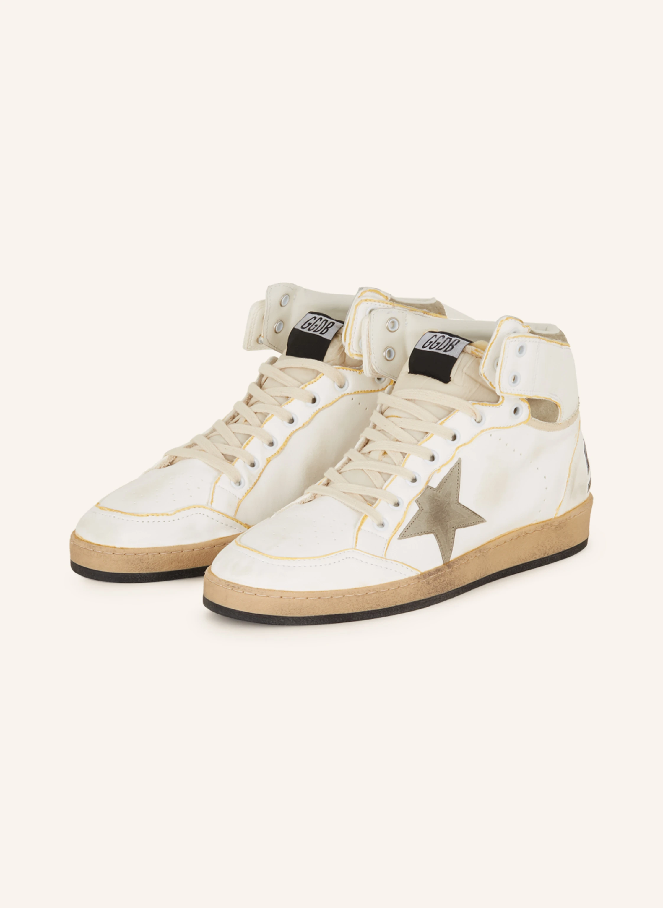 GOLDEN GOOSE High-top sneakers SKY STAR in white/ taupe/ yellow - Main Image