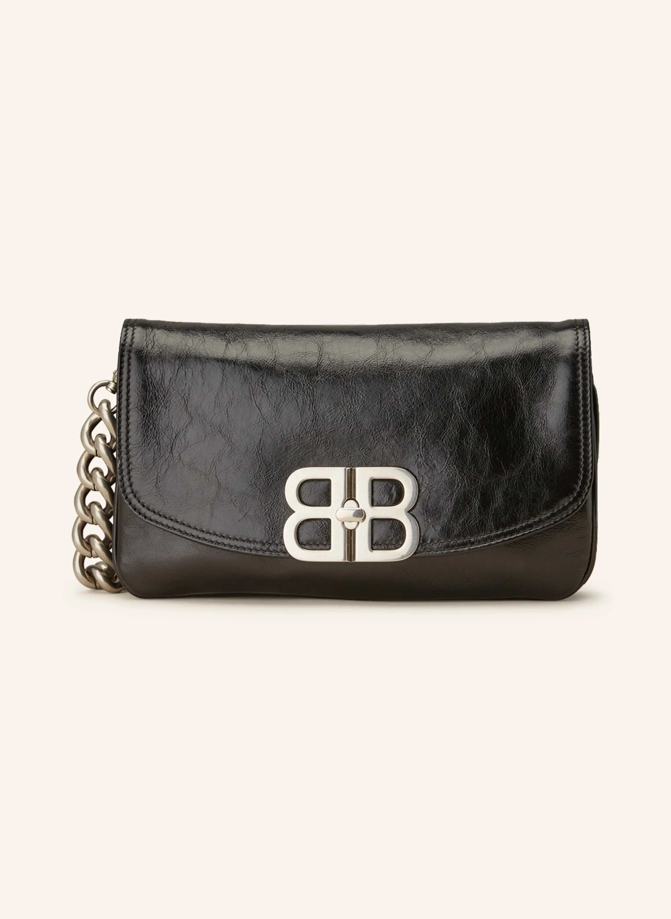 BALENCIAGA Torebka FLAP BAG S kolor czarny/ srebrny