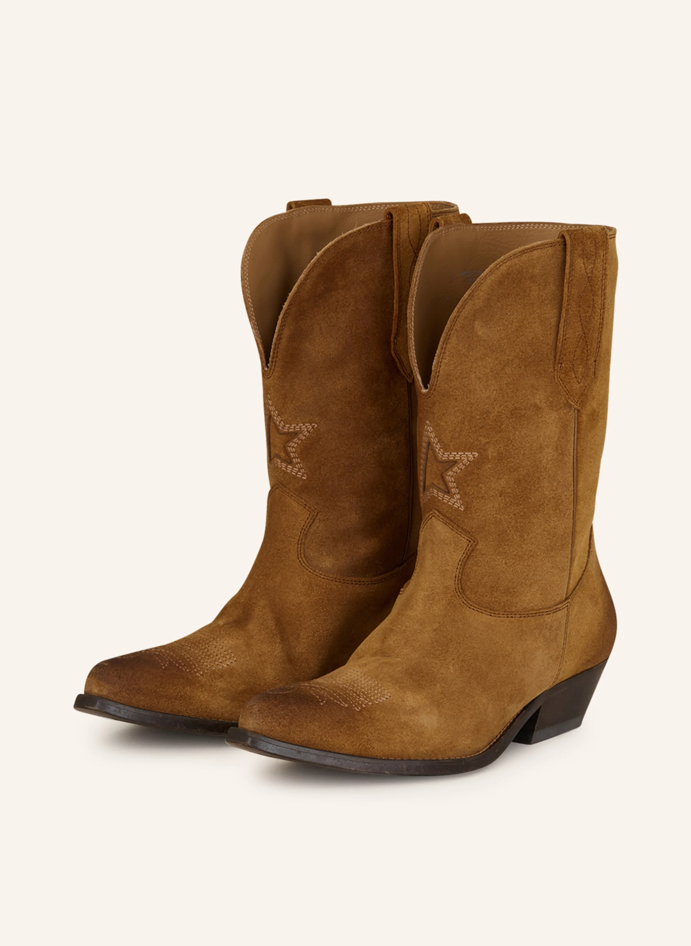 GOLDEN GOOSE Cowboy boots WISH STAR in cognac