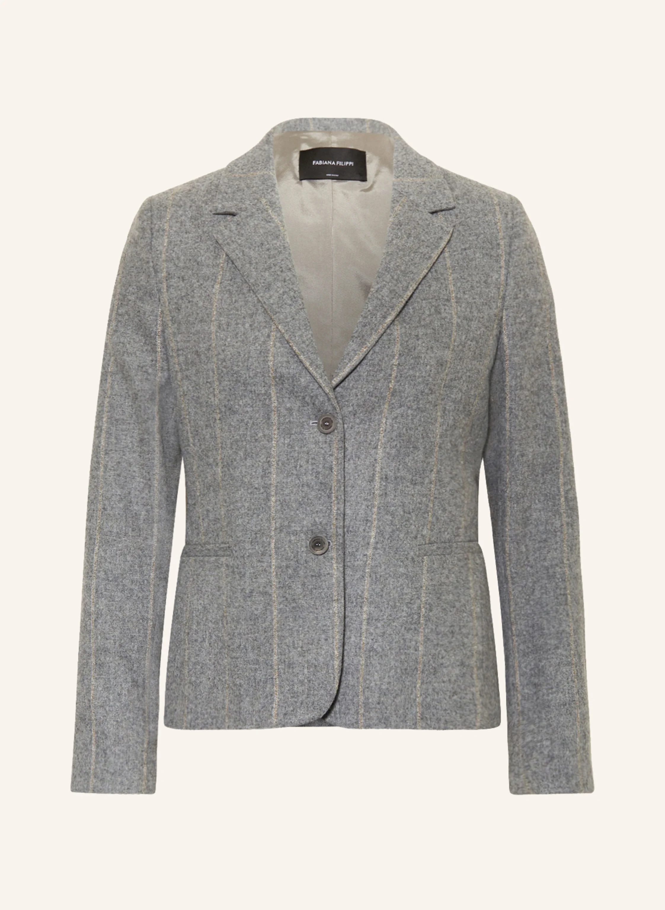 FABIANA FILIPPI Blazer aus Merinowolle in grau/ gelb