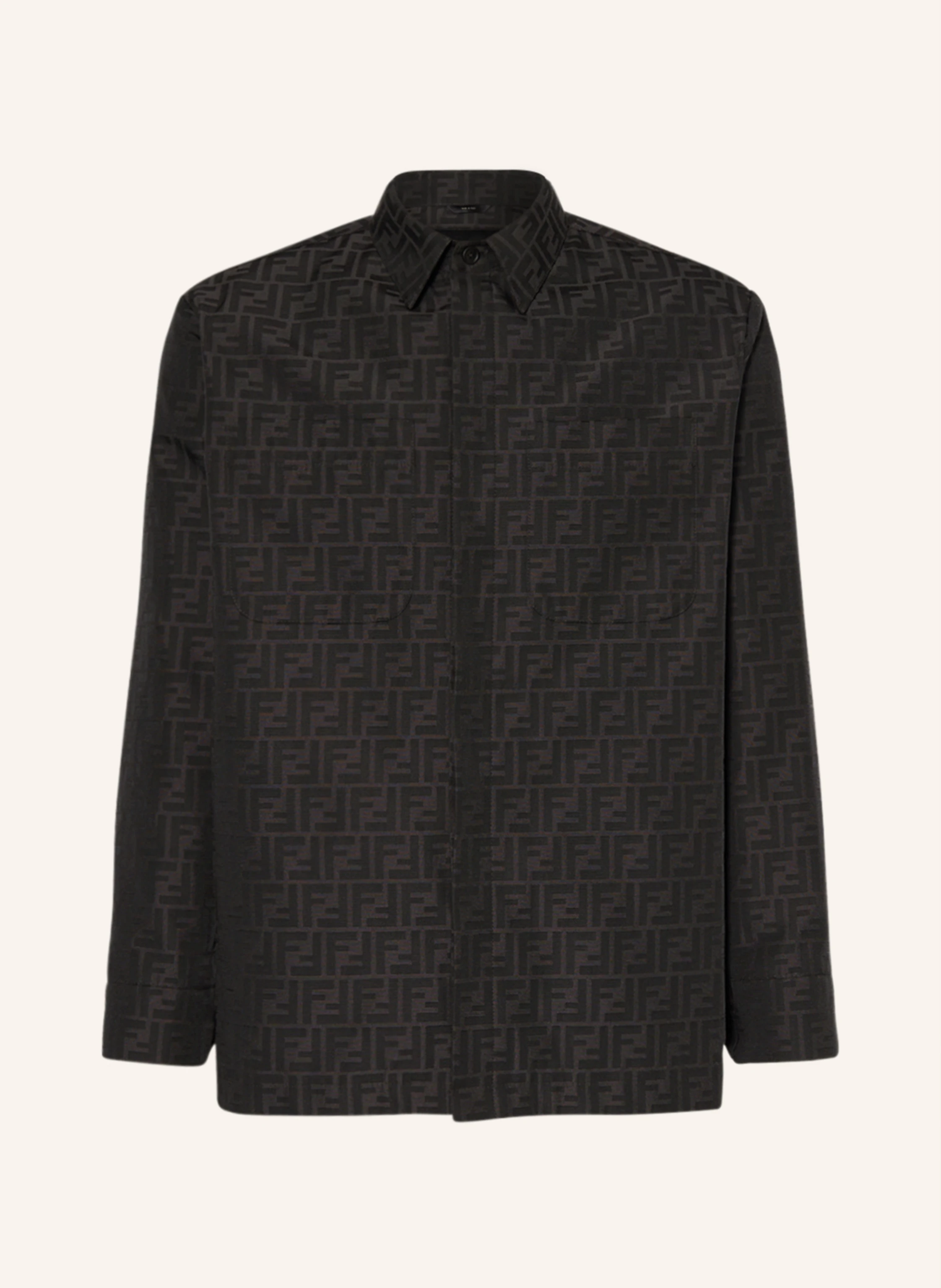 FENDI Overshirt in dark gray/ black