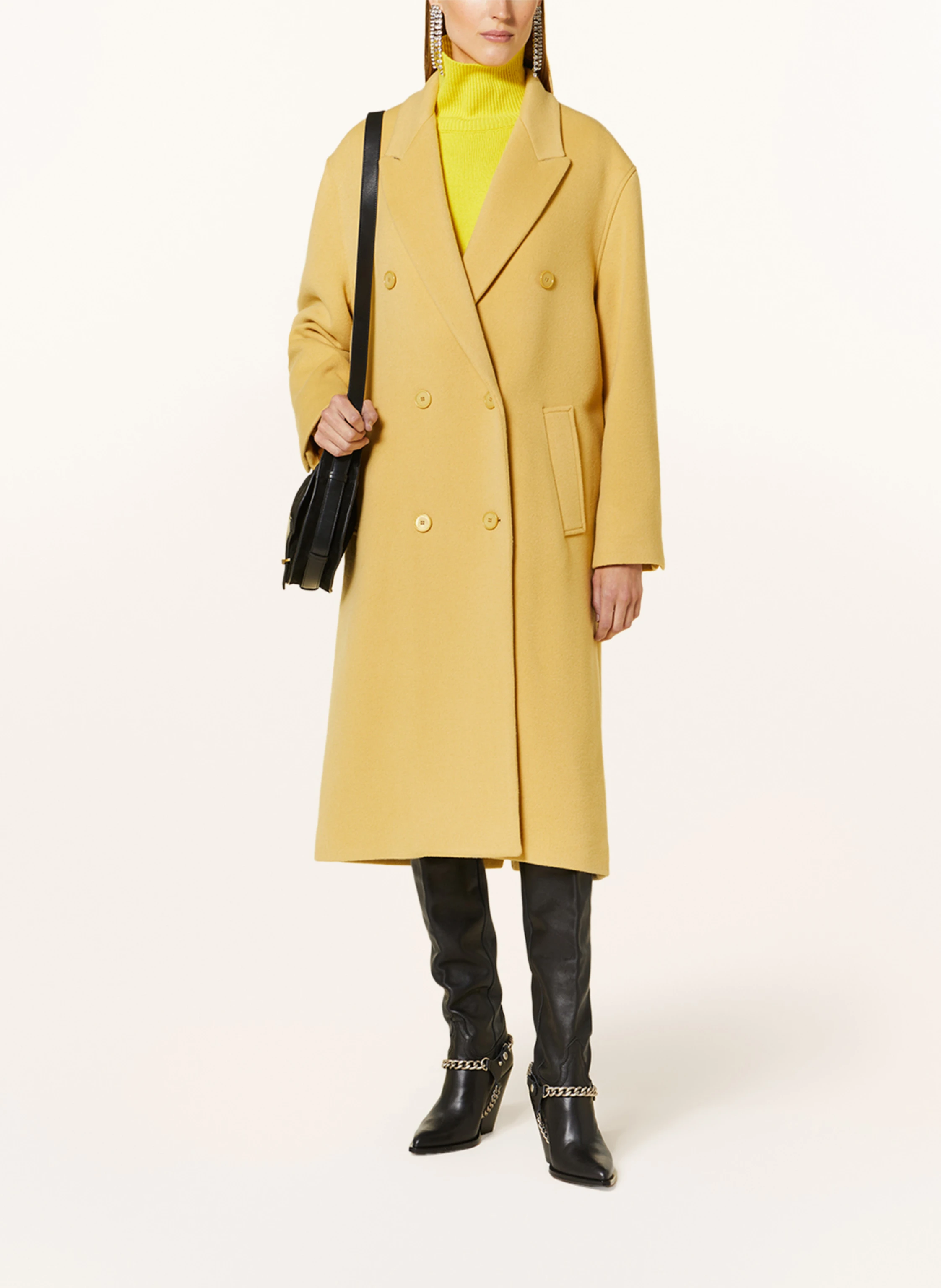 ISABEL MARANT Wool coat THEODORE in light yellow