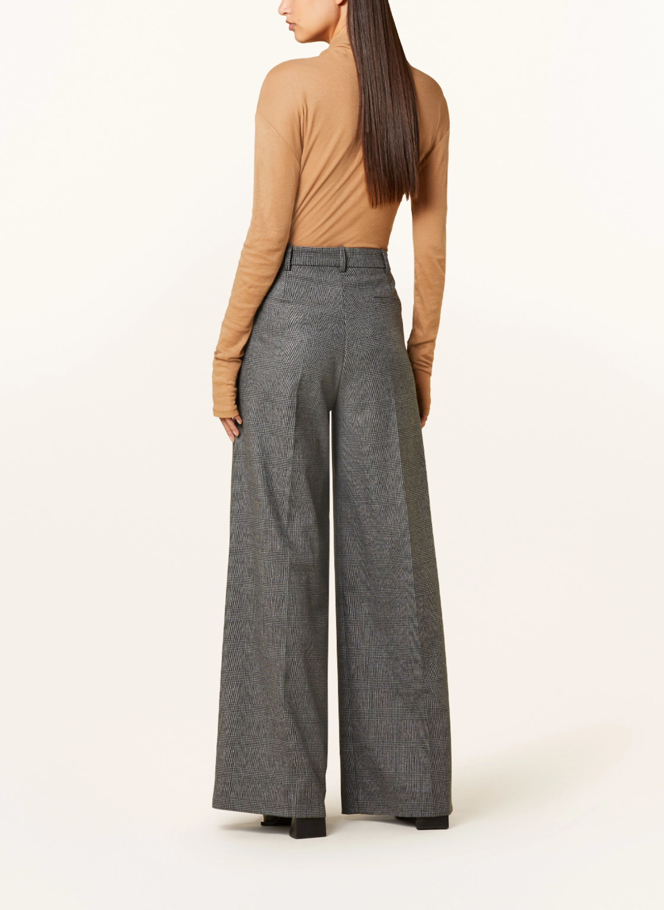 PINKO Wide leg trousers in dark gray/ light gray