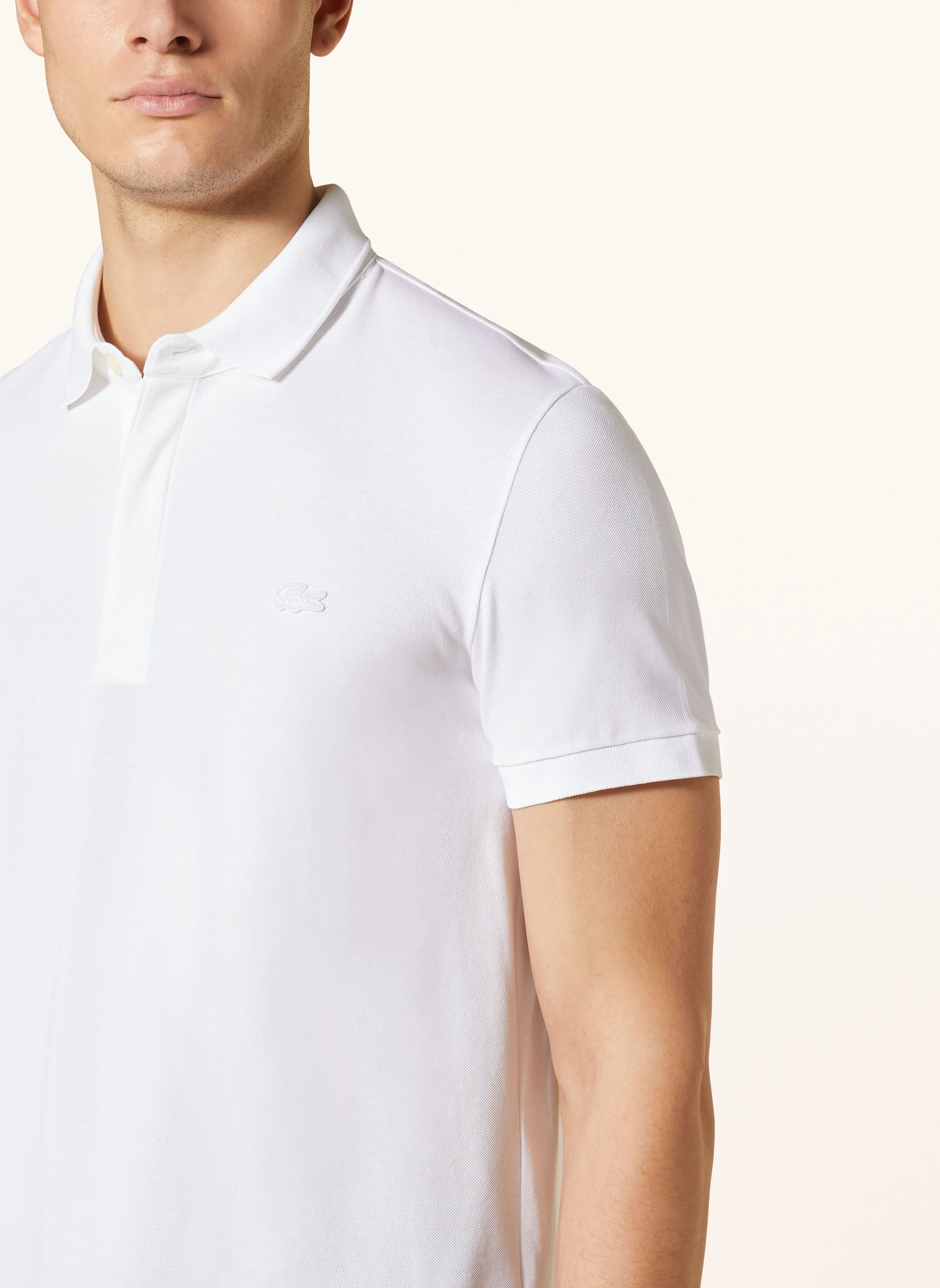 LACOSTE Piqué-Poloshirt: WEISS