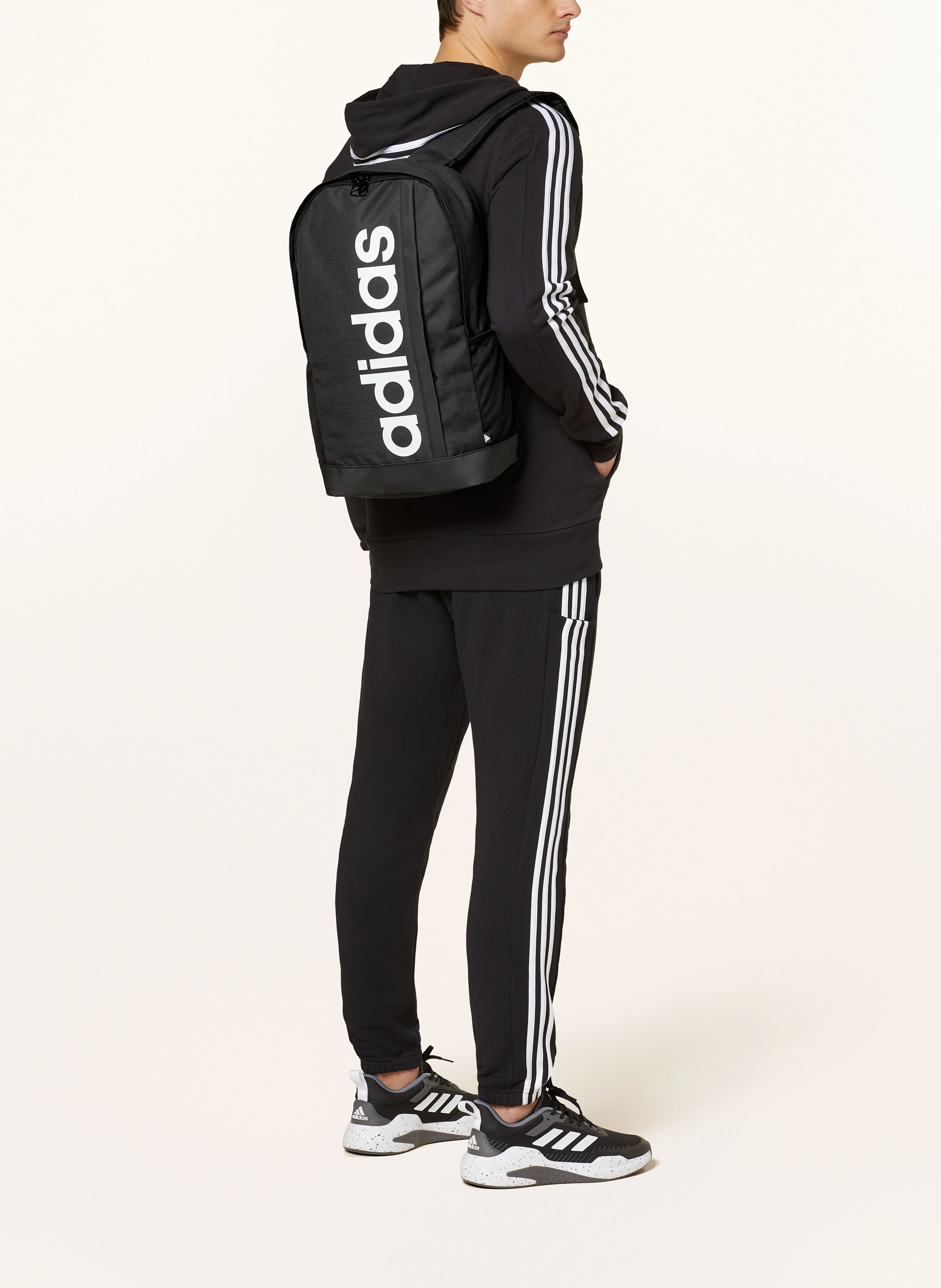 adidas Backpack ESSENTIALS LINEAR 22.5 l in black/ white
