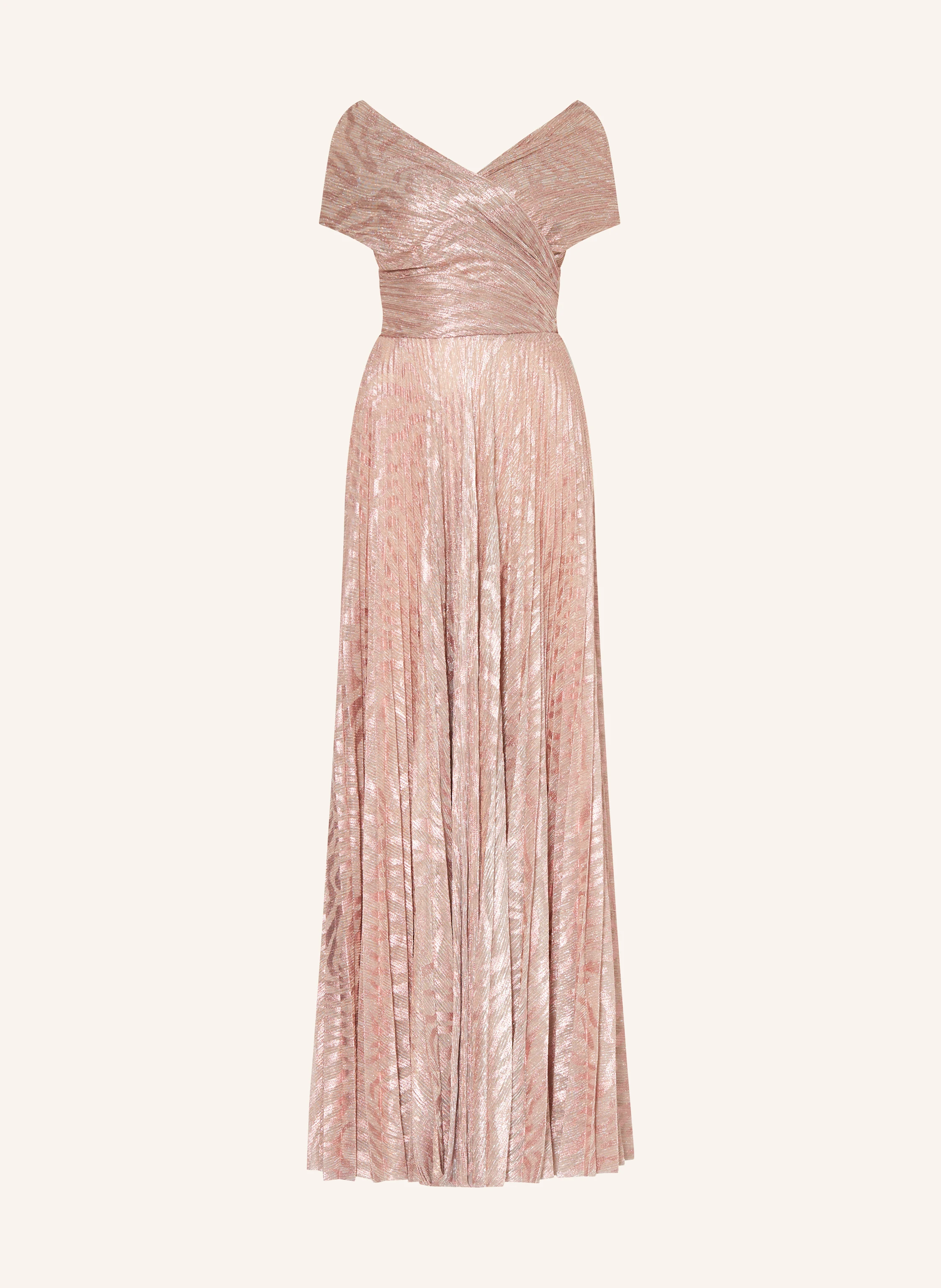 TALBOT RUNHOF Evening dress with pleats in rose / silver