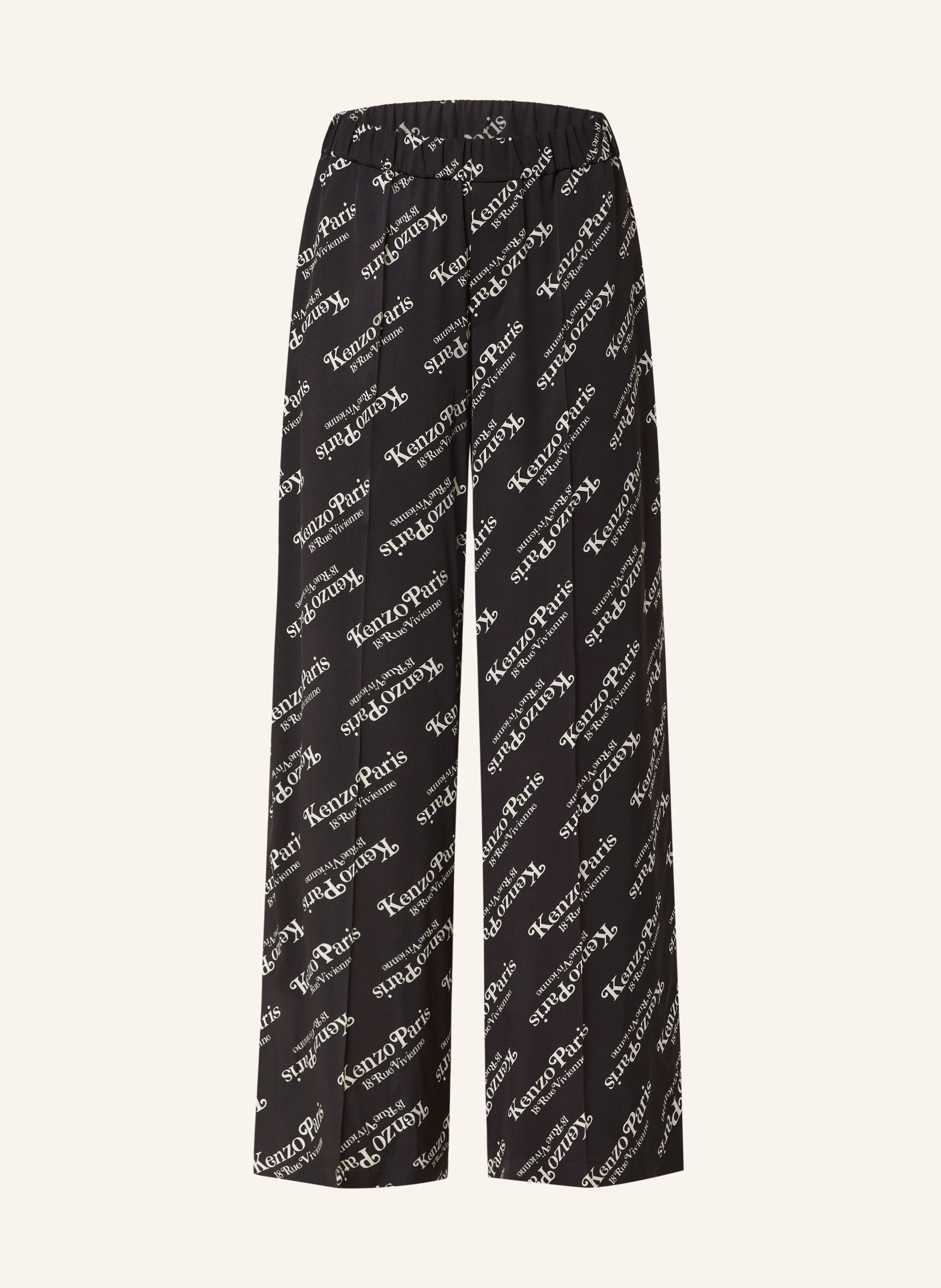 KENZO Wide leg trousers VERDY in black / white