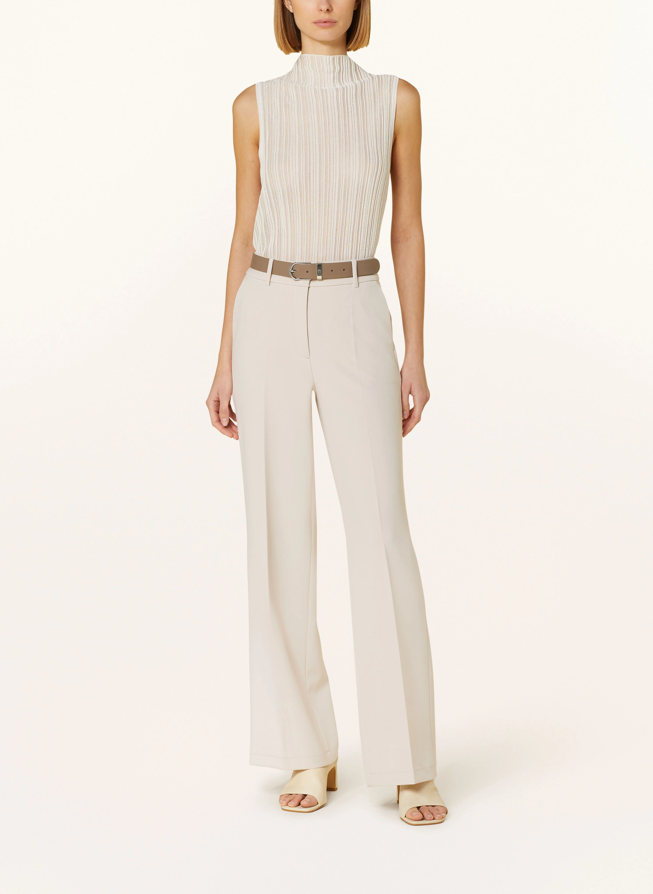CAMBIO Wide leg trousers AMELIE: BEIGE