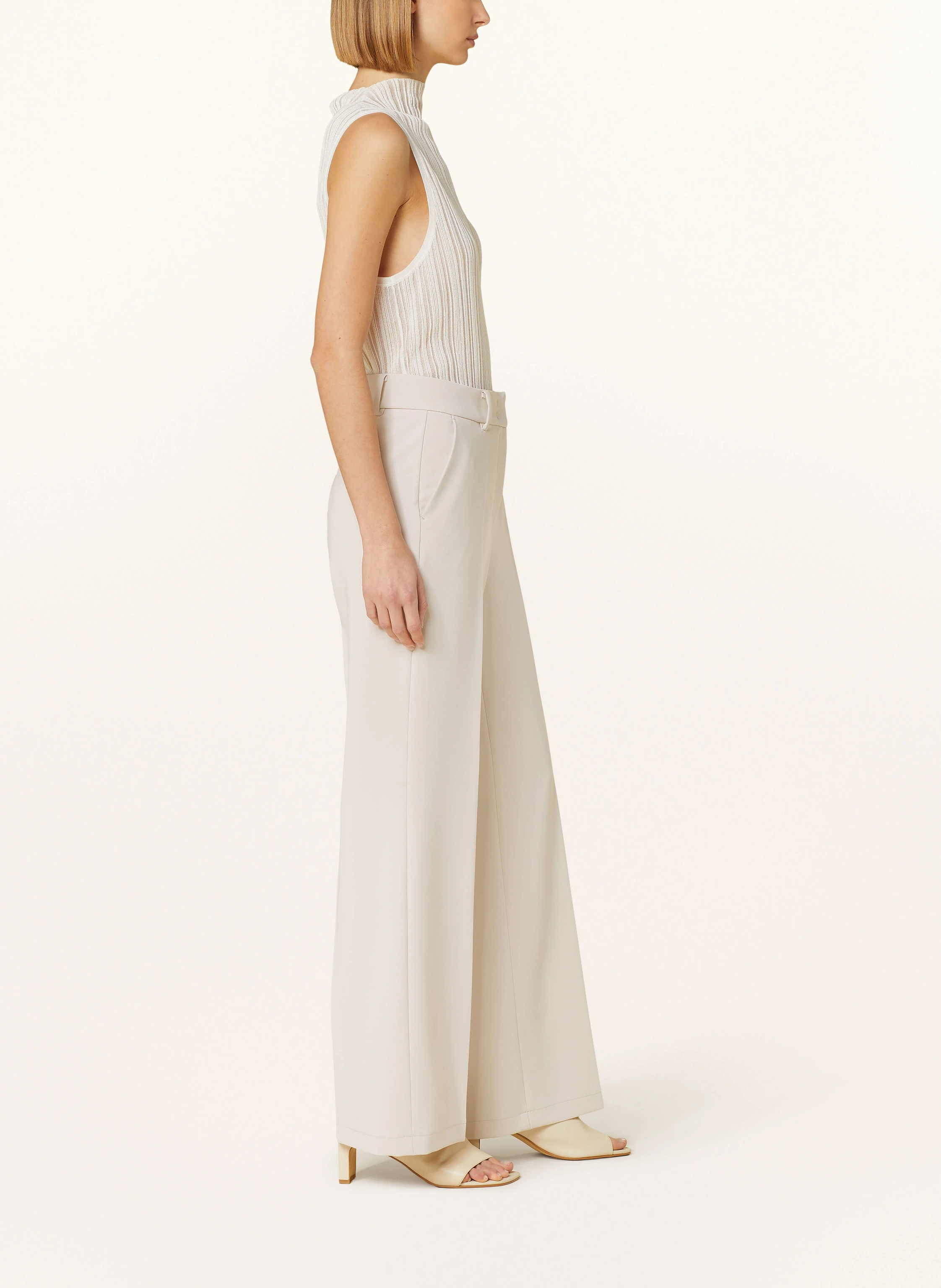CAMBIO Wide leg trousers AMELIE: BEIGE