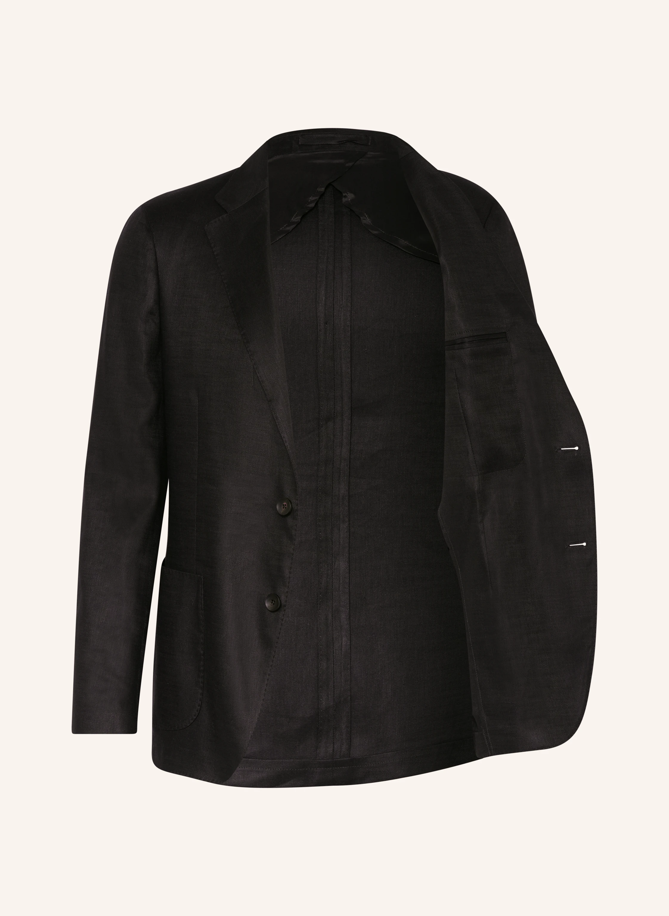 LARDINI Suit jacket regular fit with linen in black