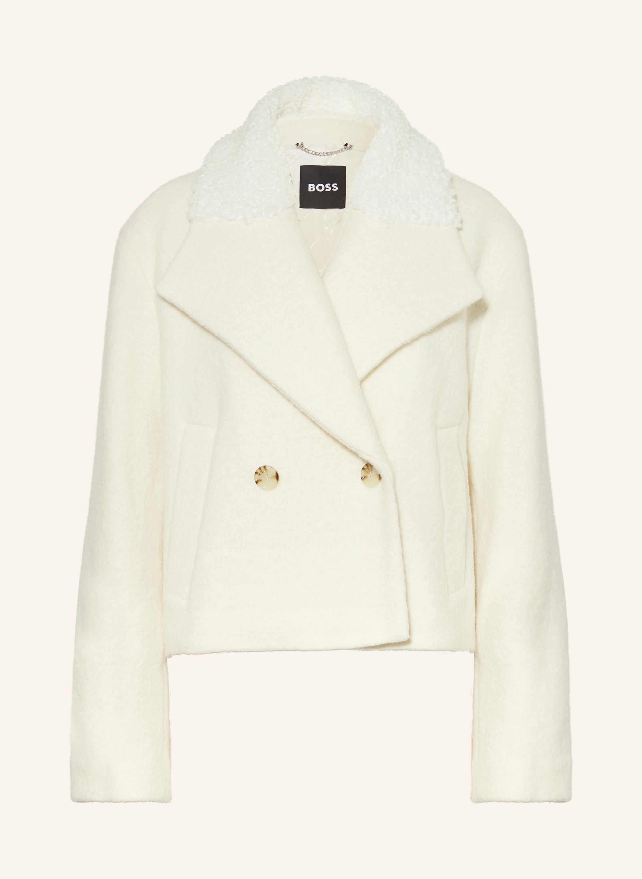 BOSS Jacke COFLINA mit Teddyfell in ecru
