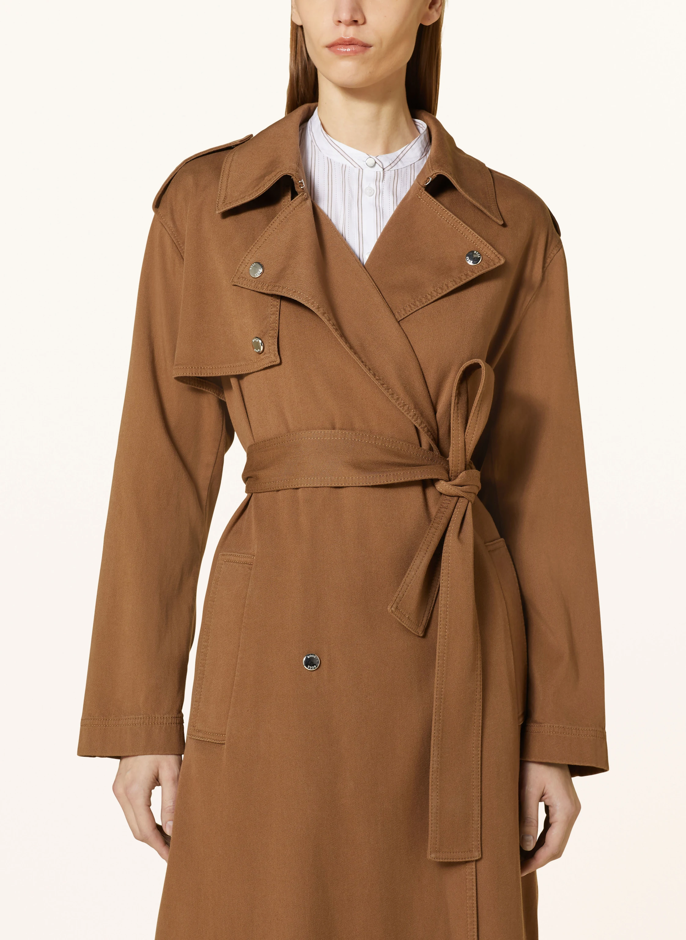 BOSS Trench coat COLILONG in brown
