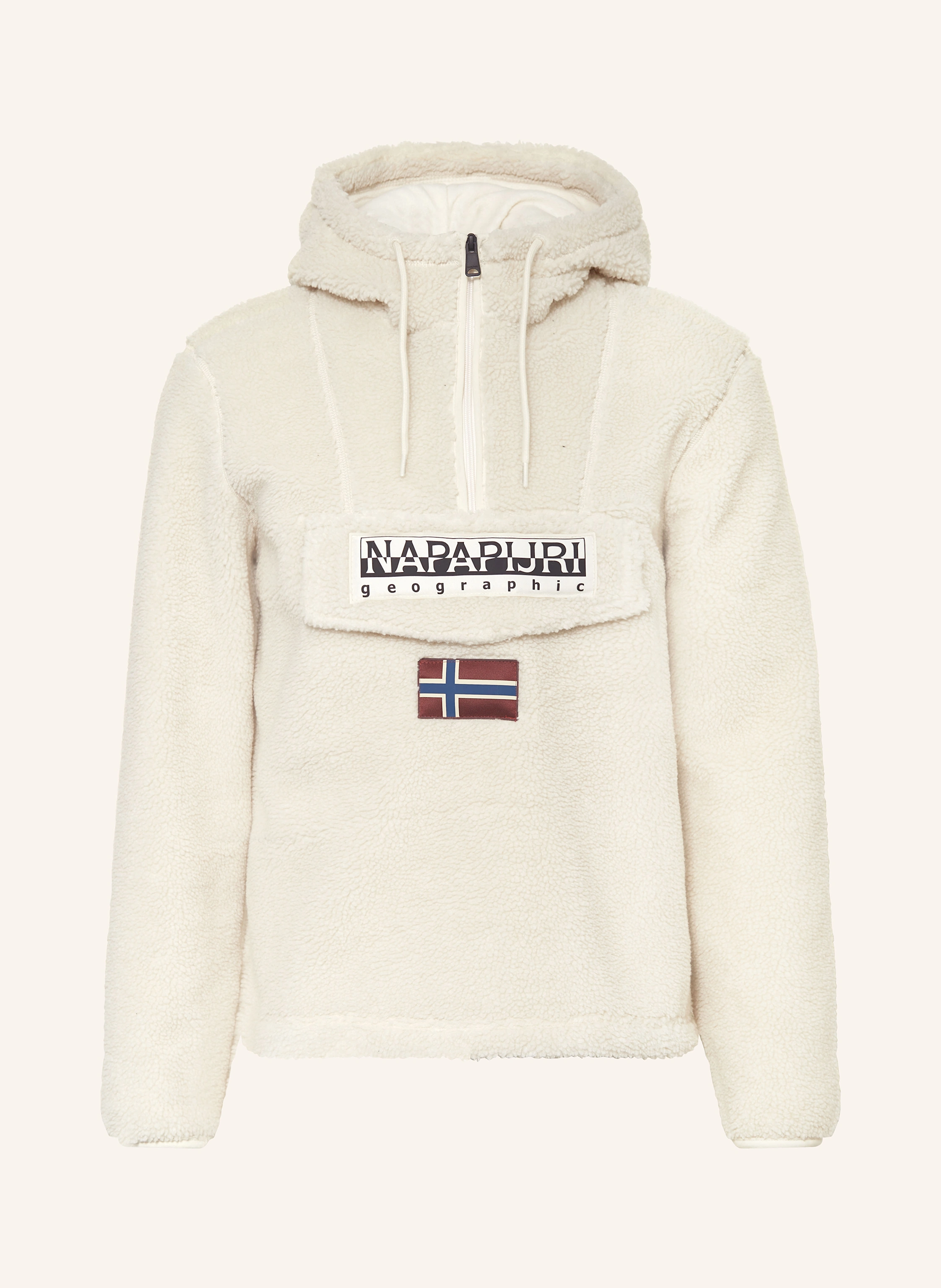 NAPAPIJRI Teddyfell-Hoodie T-BURGEE in creme