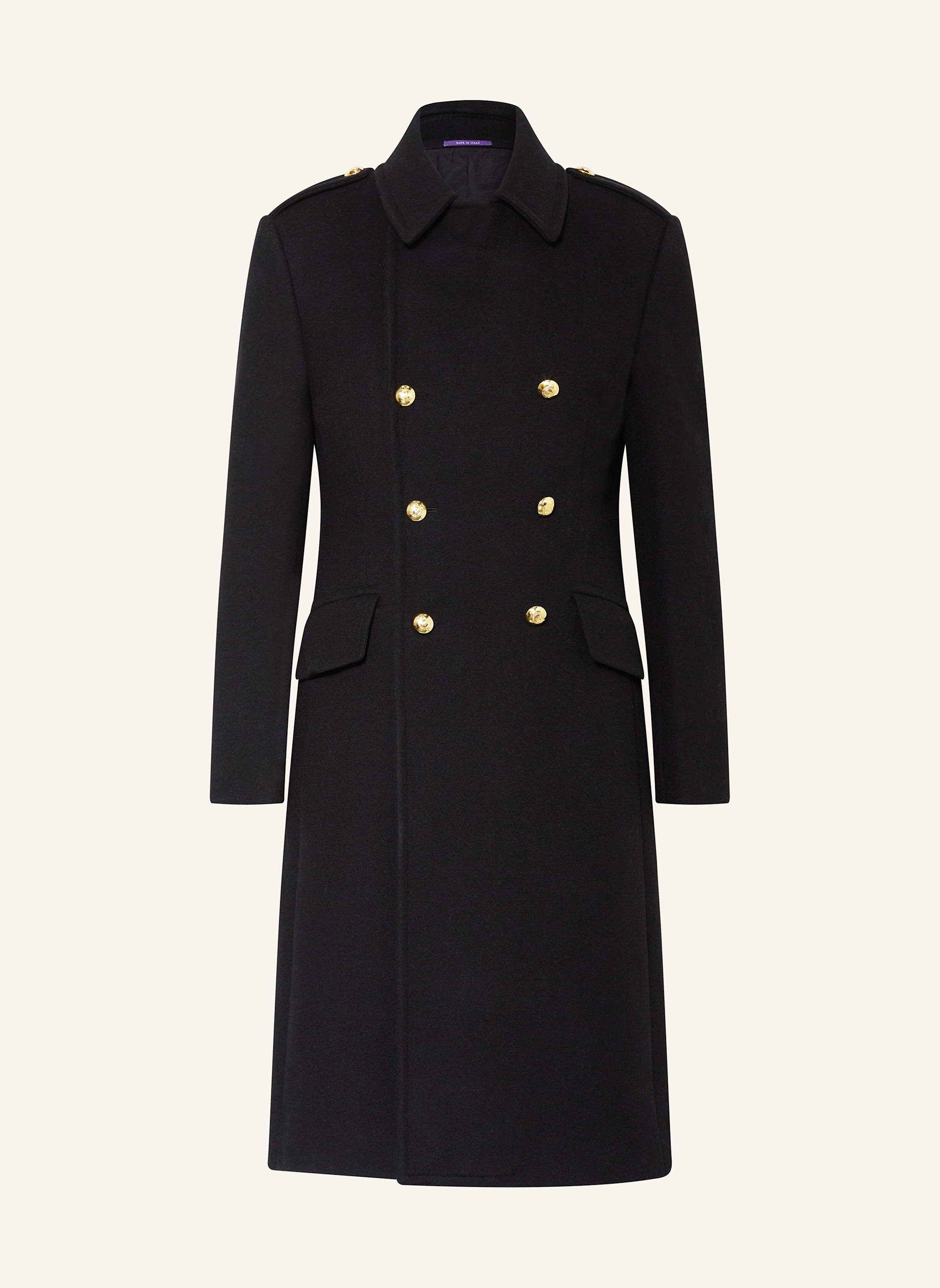 RALPH LAUREN PURPLE LABEL Płaszcz wełniany kolor czarny