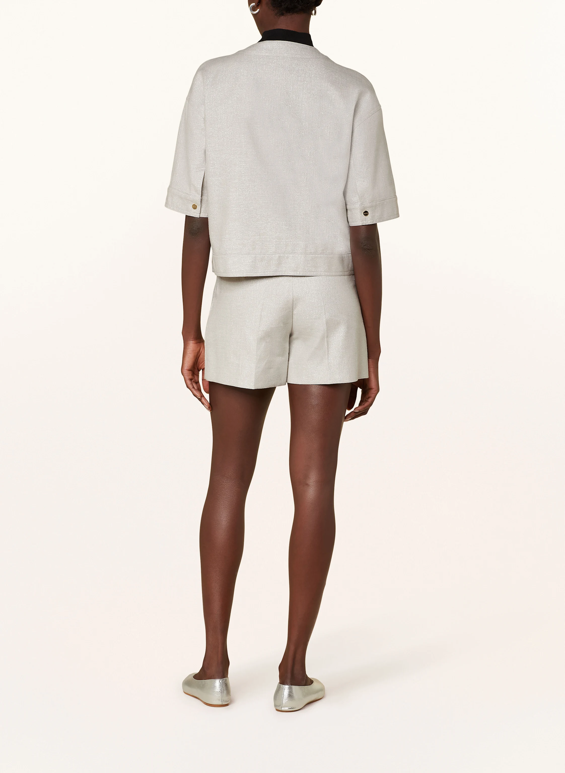 Max Mara STUDIO ボックスジャケット AGILE Max Mara STUDIO AGILE box jacket with linen and glitter